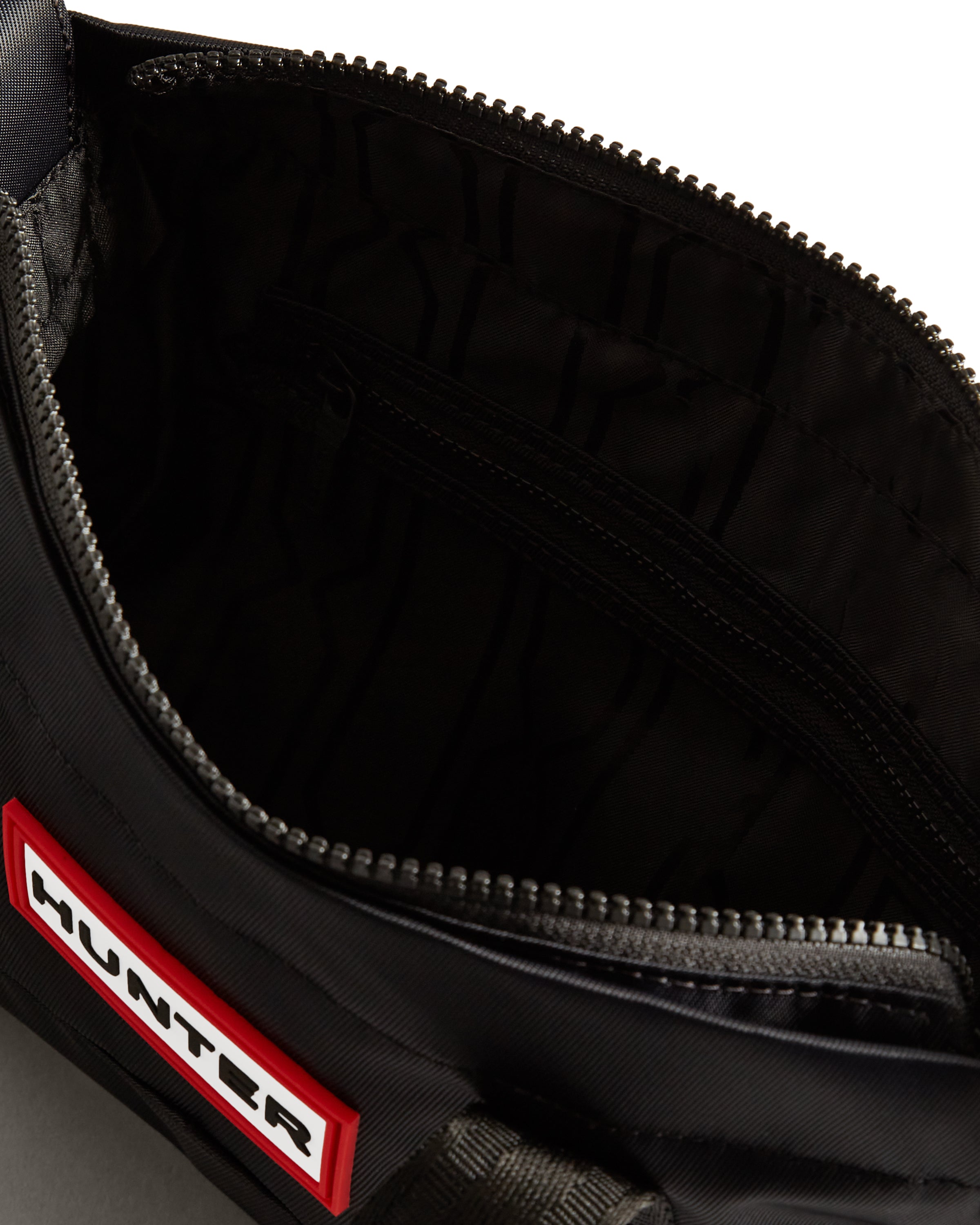 ナイロン ミニ トップ クリップ トート バッグ - ブラック