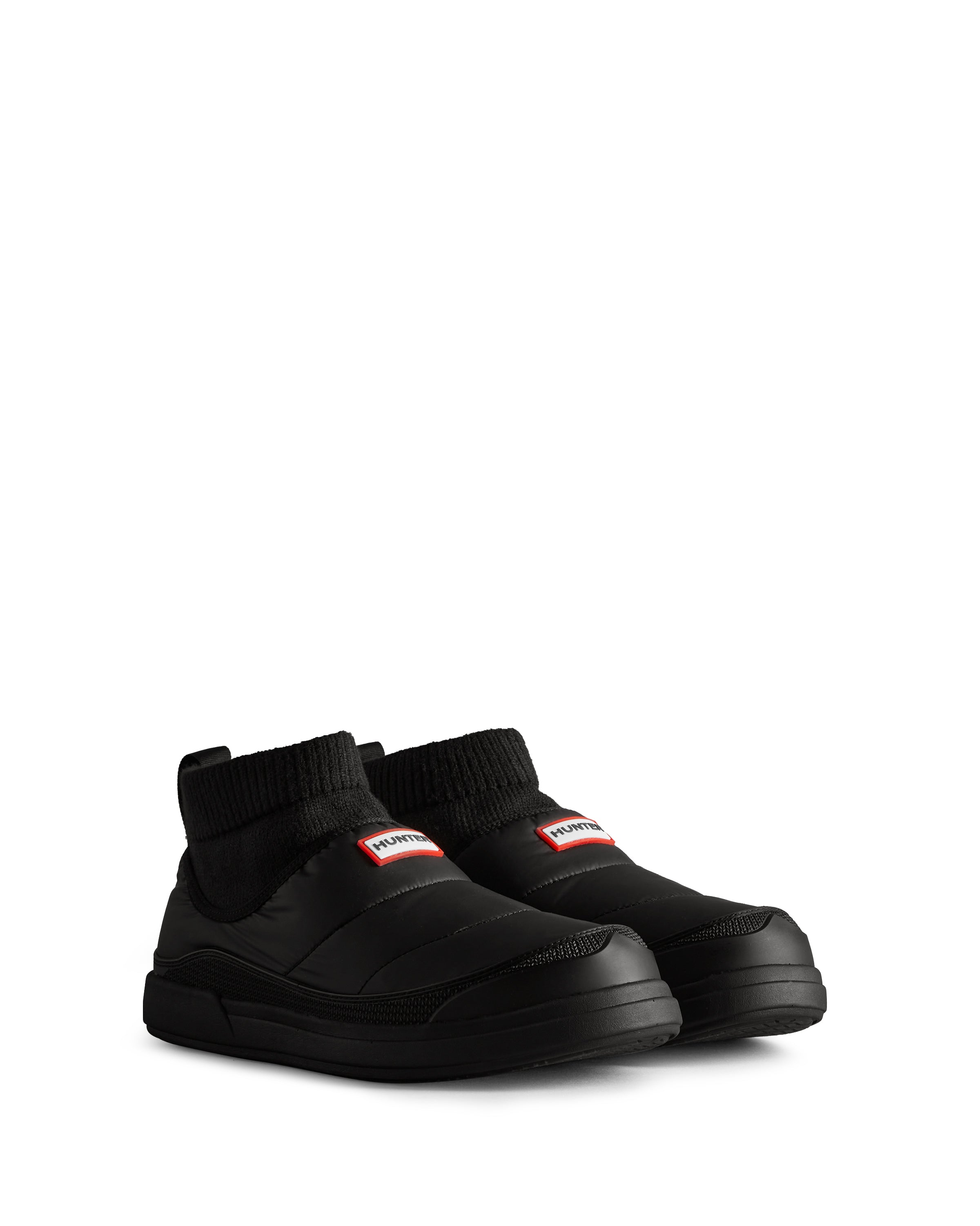 メンズ イン/アウト インシュレイティド ニッティド カフ スリッパー ブーツ - ブラック