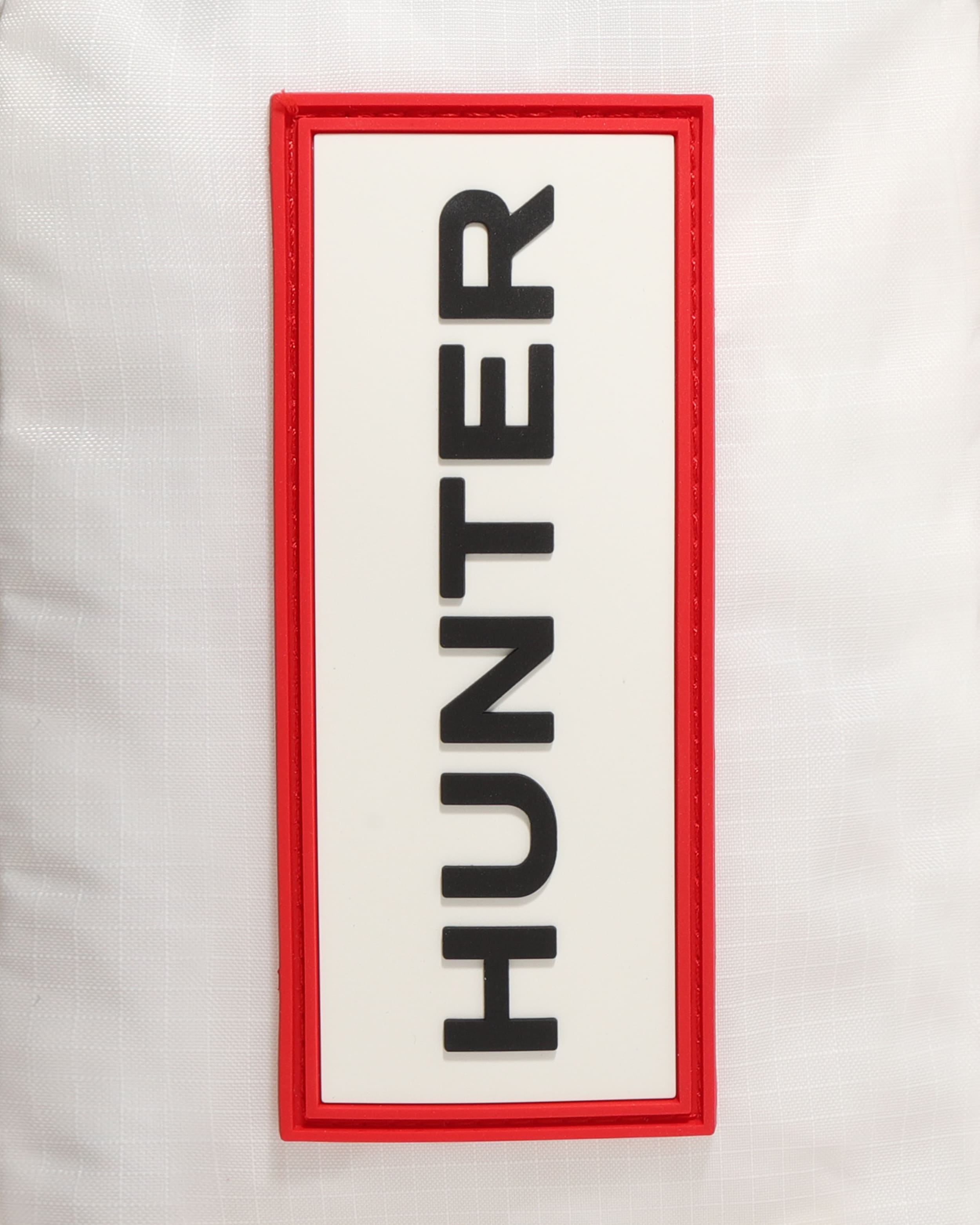 トラベル リップストップ リサイクル ナイロン フォンポーチ - ホワイト/レッド ボックス ロゴ