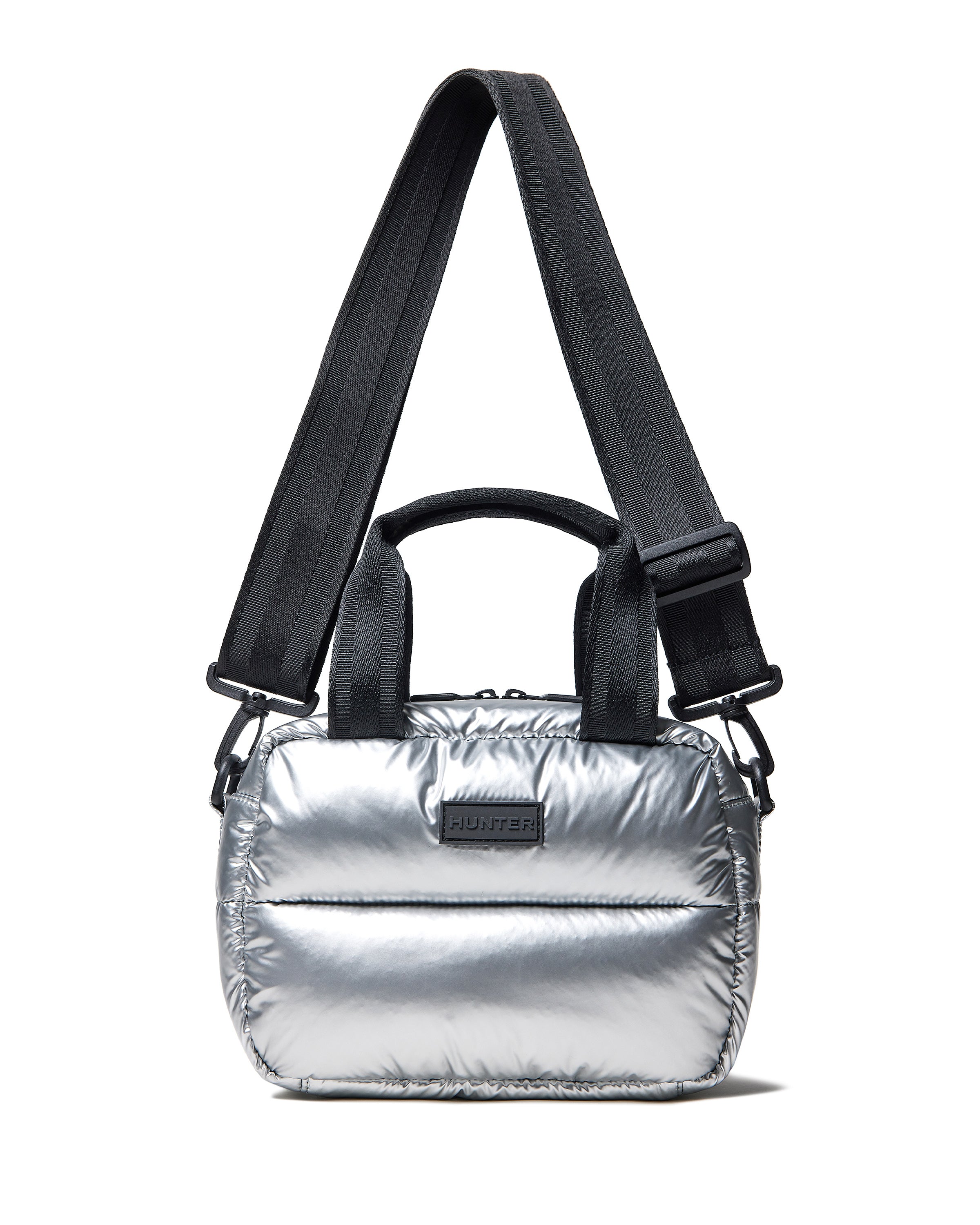 イントレピッド エクストラ パフド ミニ ボストン - シルバー ホイル