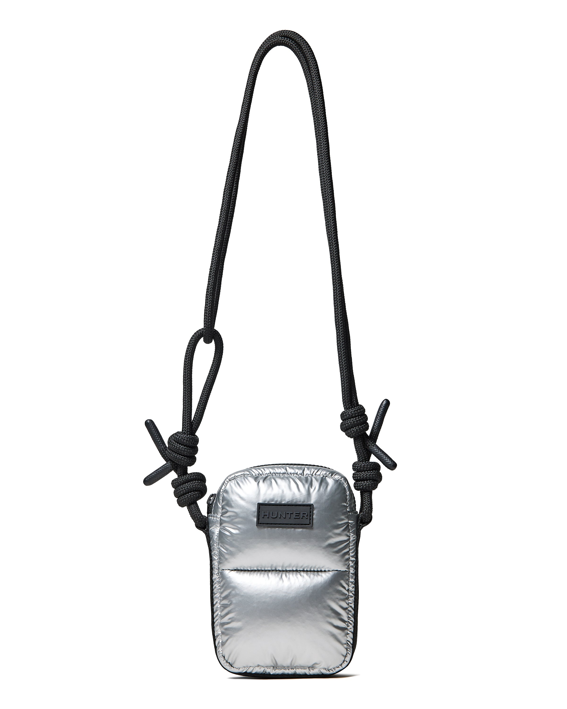 イントレピッド エクストラ パフド フォンポーチ - シルバー ホイル