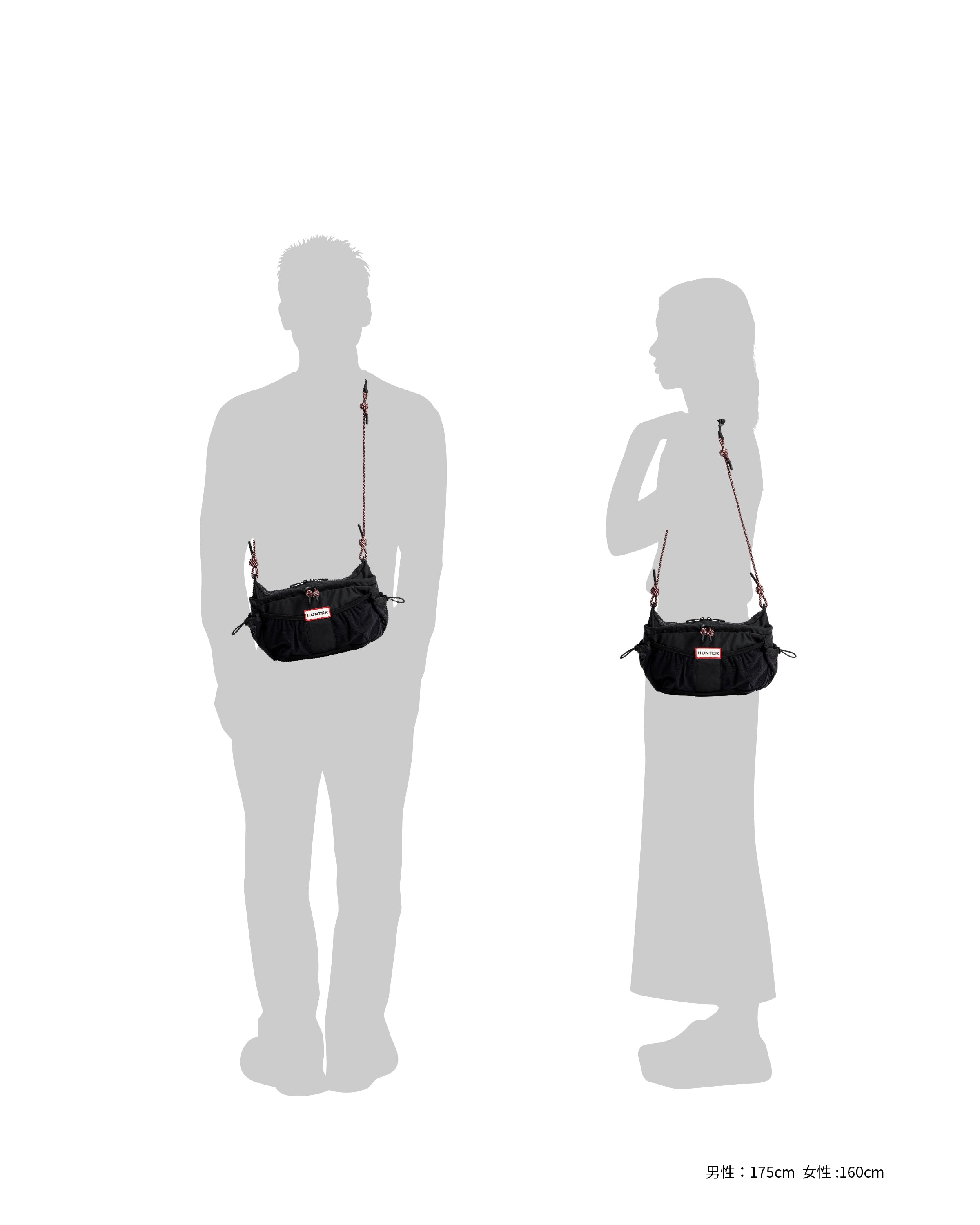 トラベル クロスボディ - ブラック / レッドボックスロゴ