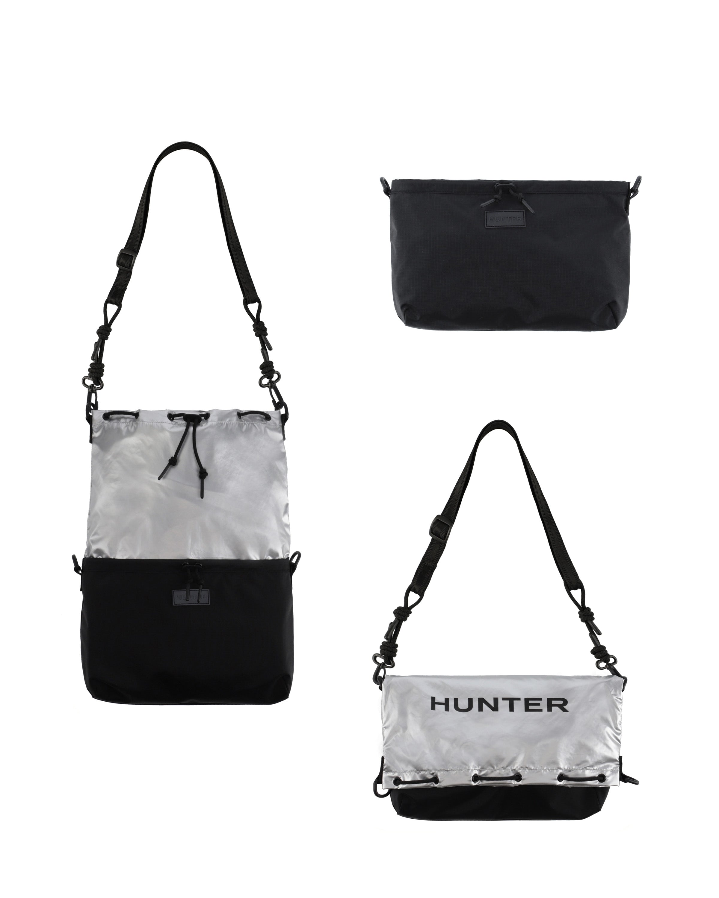 トラベル マルチファンクション サコッシュ - ブラック / シルバー