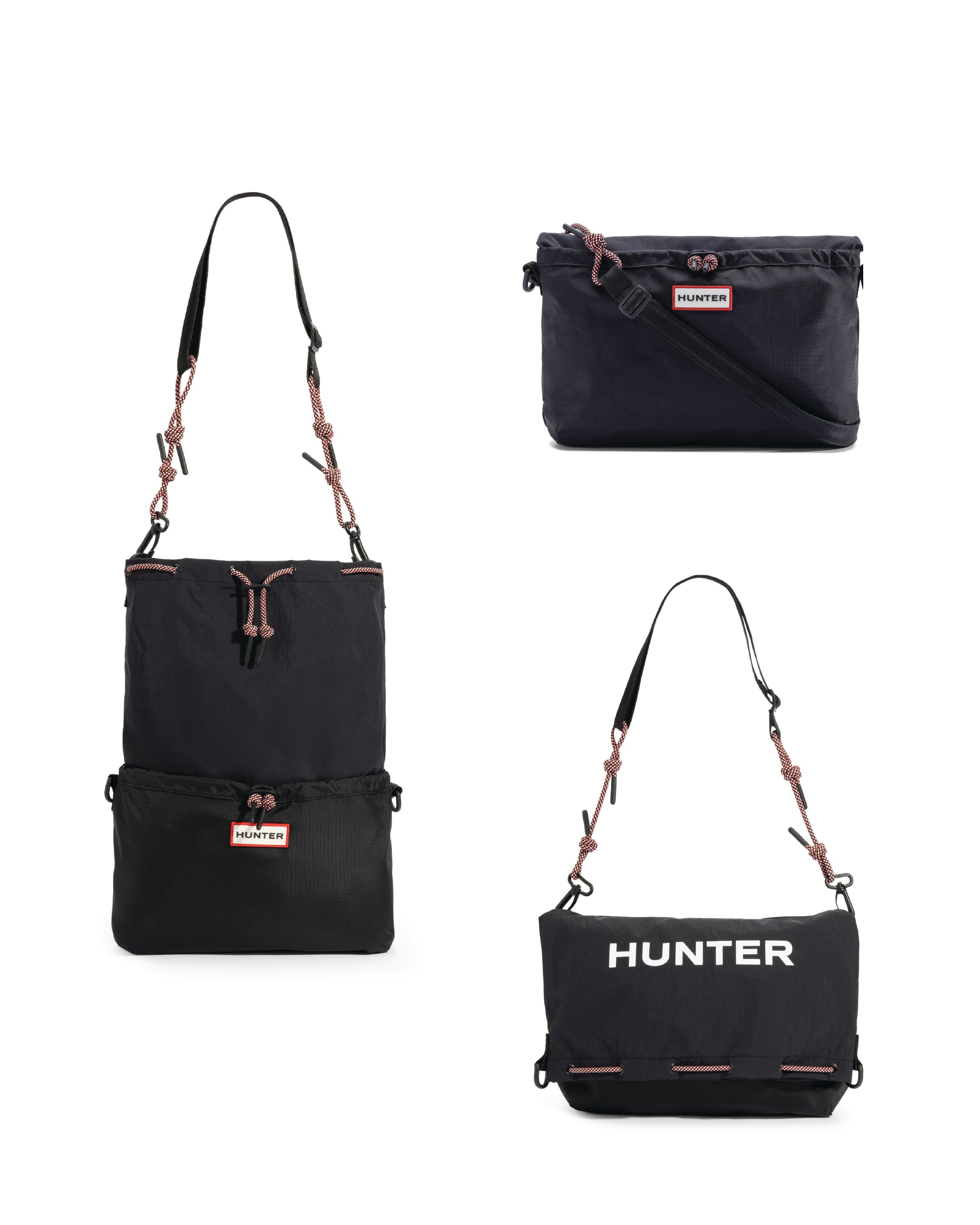 トラベル マルチファンクション サコッシュ - ブラック / レッドボックスロゴ