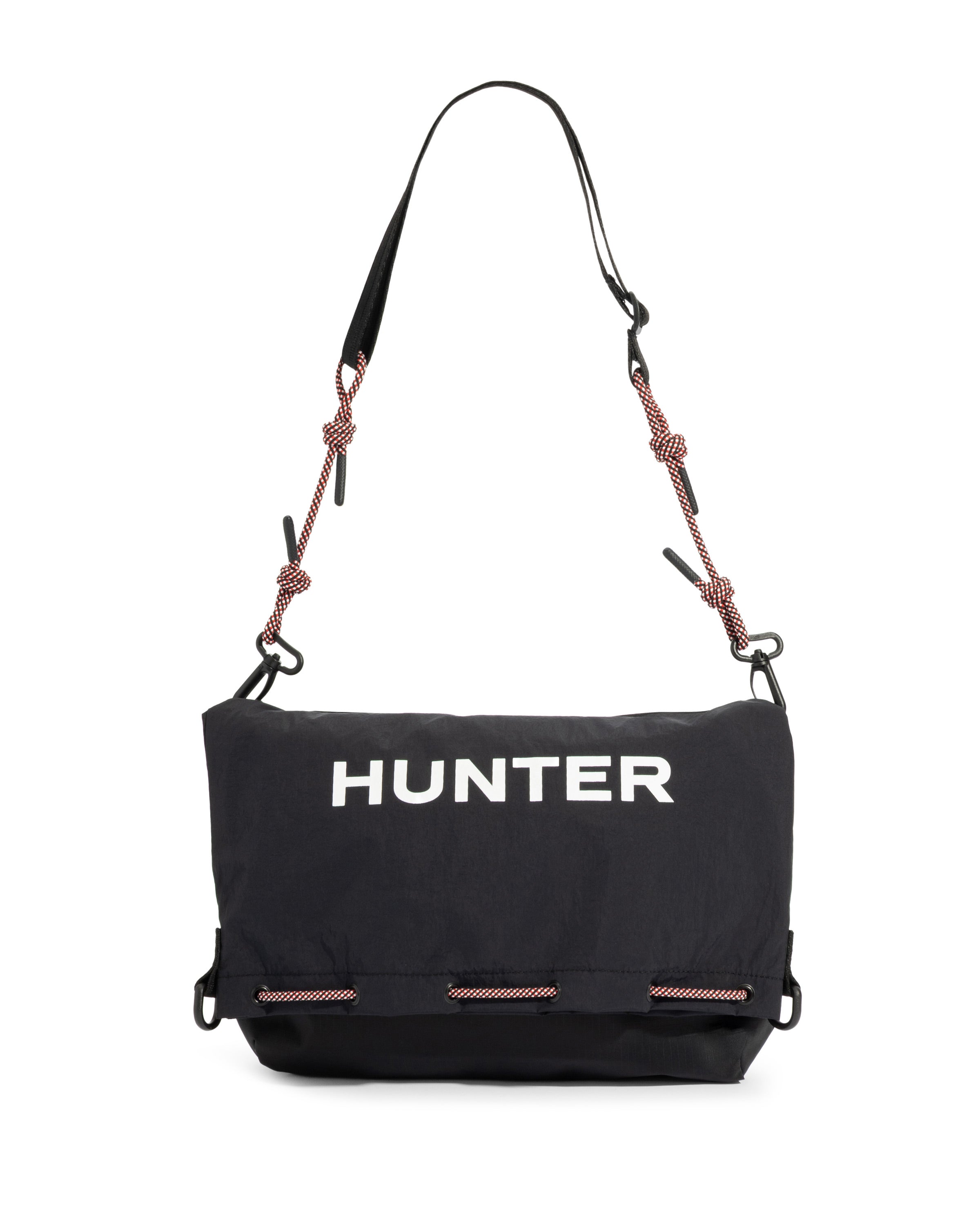 1400　HUNTER　ハンター　バッグ　黒　ブラックレッドボックスロゴ HUNTER - 1400 HUNTER ハンター バッグ 黒 ブラックレッドボックスロゴ