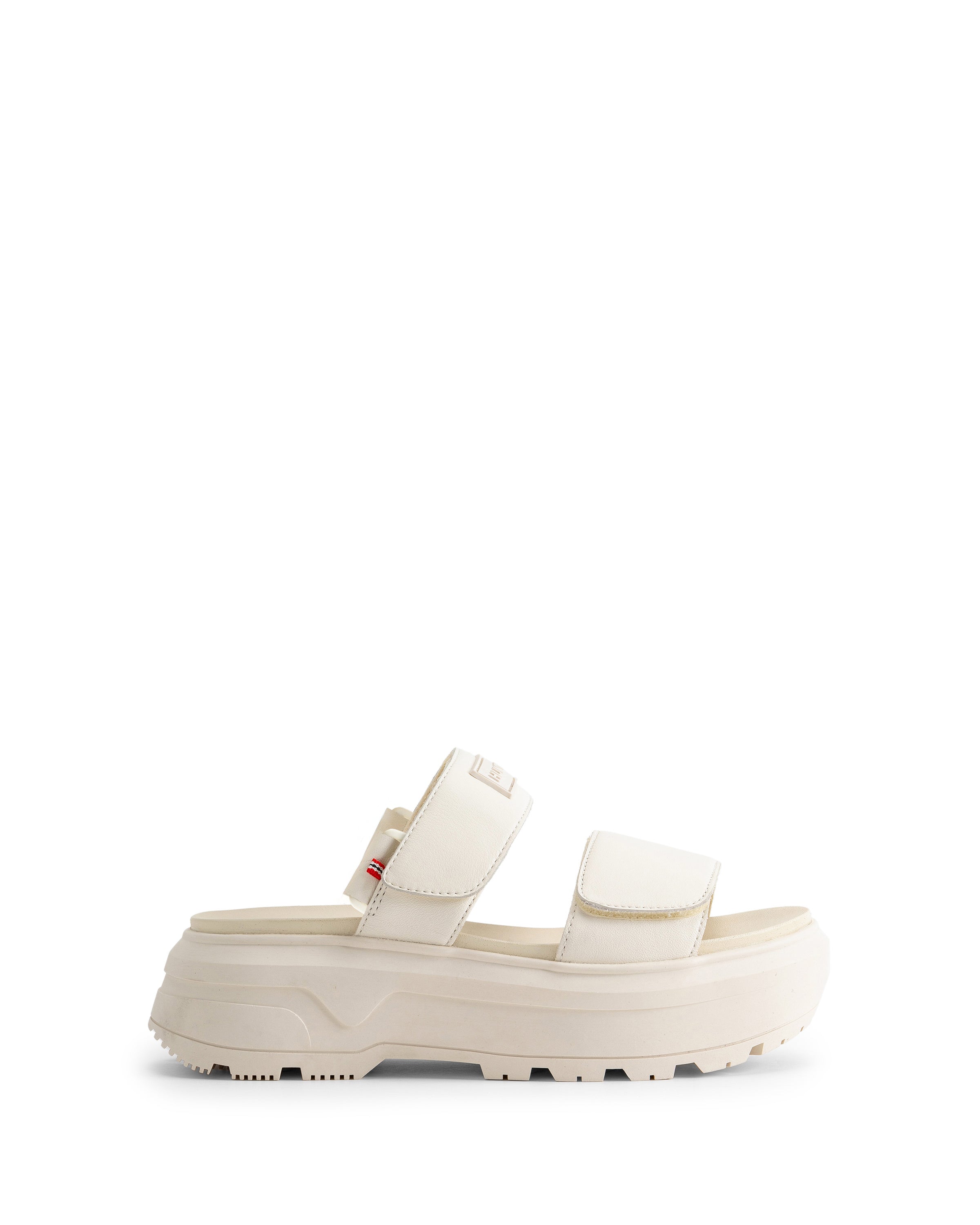 ユニセックス シティ リベル レザー ヒール ストラップ サンダル - キャンバスクリーム