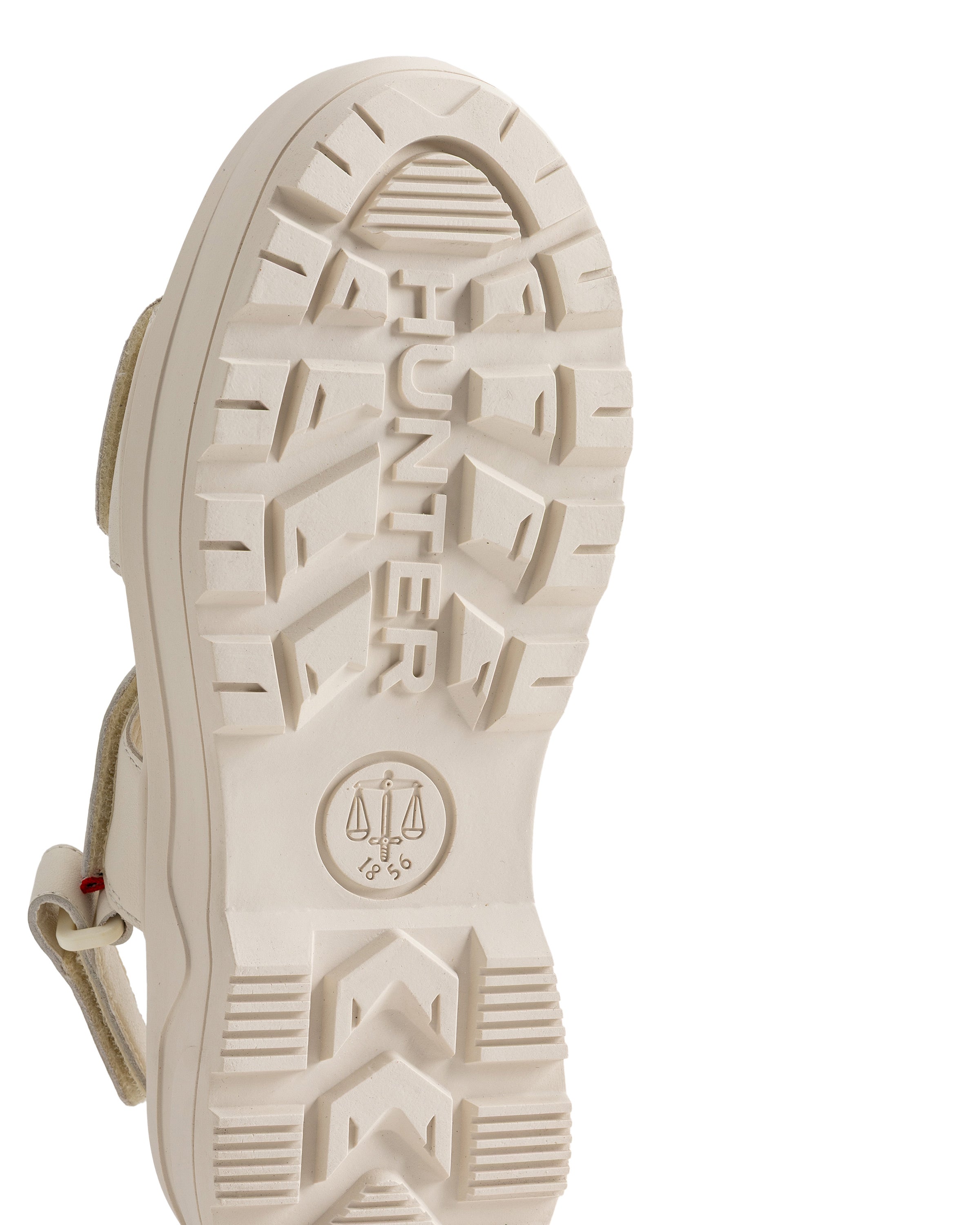 ユニセックス シティ リベル レザー ヒール ストラップ サンダル - キャンバスクリーム