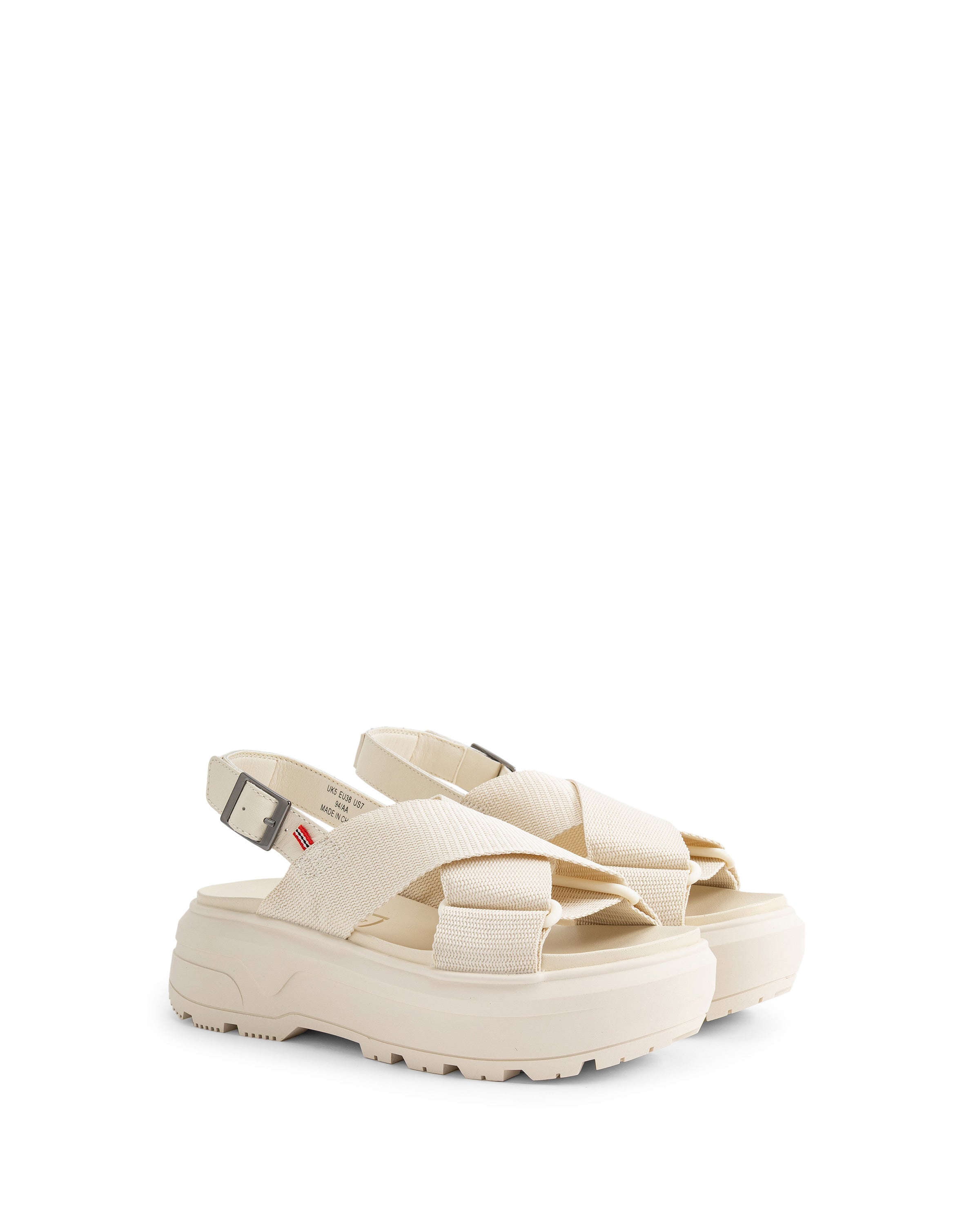 ユニセックス シティ リベル ウェビング クロスオーバー サンダル - キャンバスクリーム