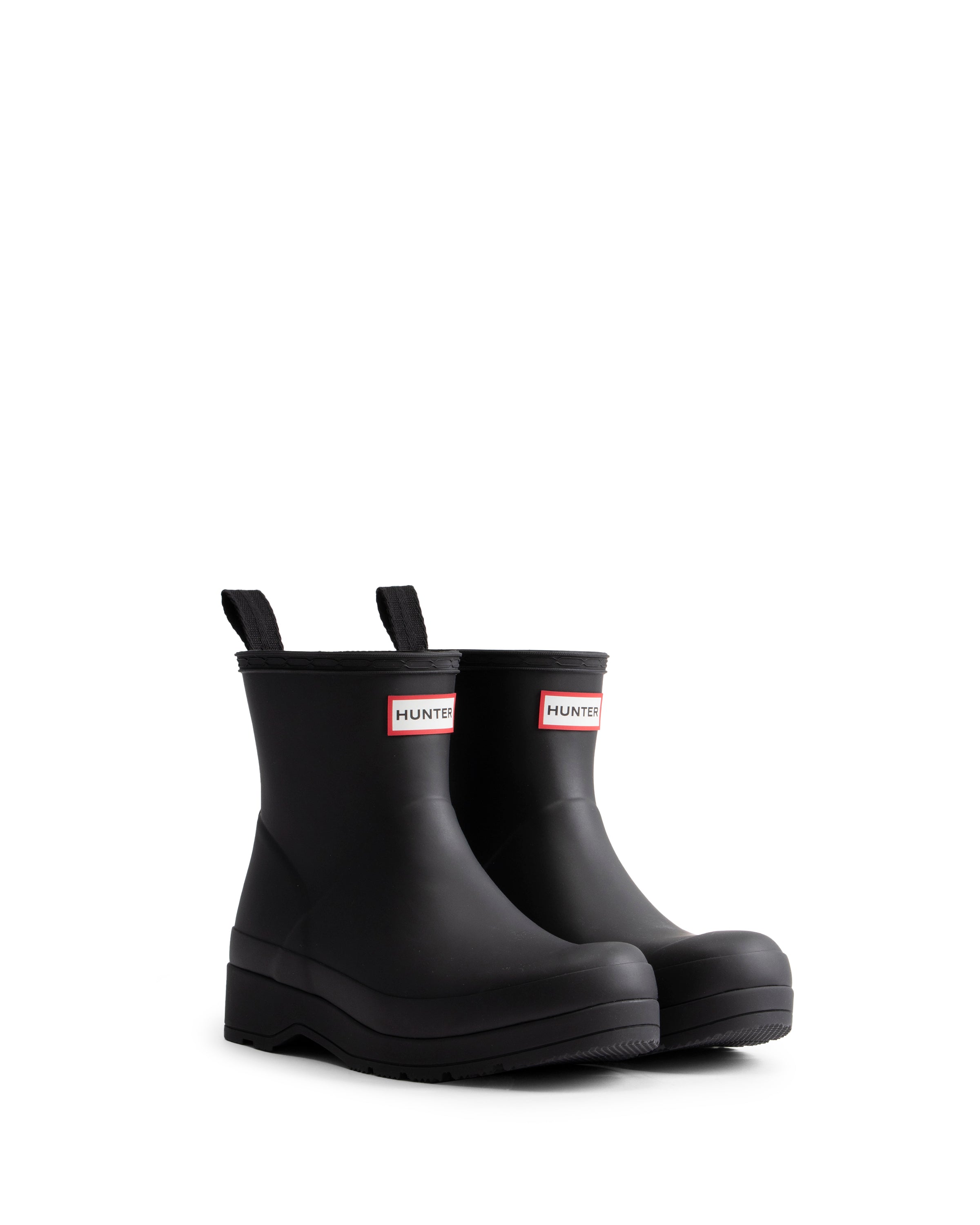 ユニセックス プレイ ショート ハンター ドットプリント バックストラップ ブーツ - ブラック