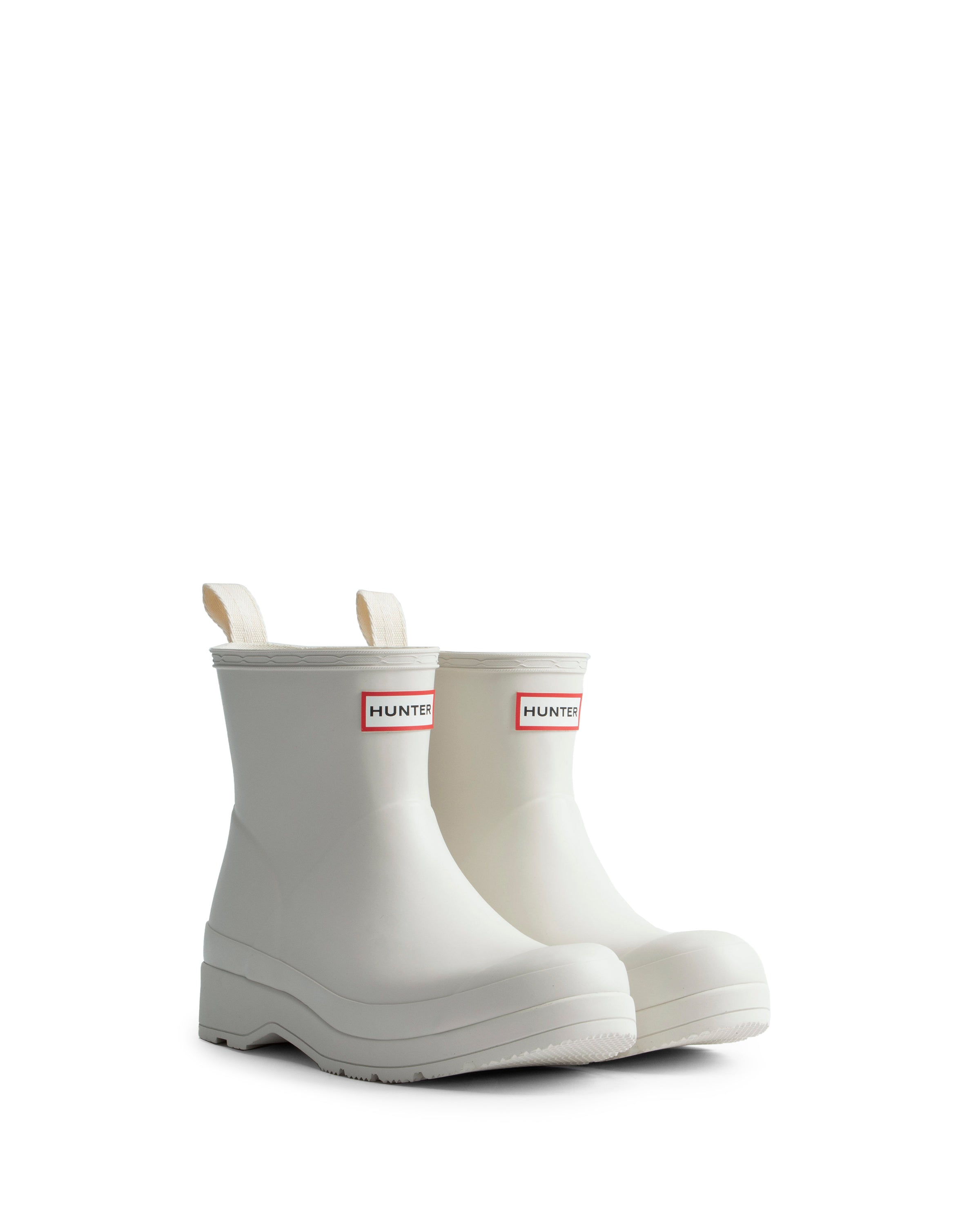 ユニセックス プレイ ショート ハンター ドットプリント バックストラップ ブーツ - ホワイトウィロー