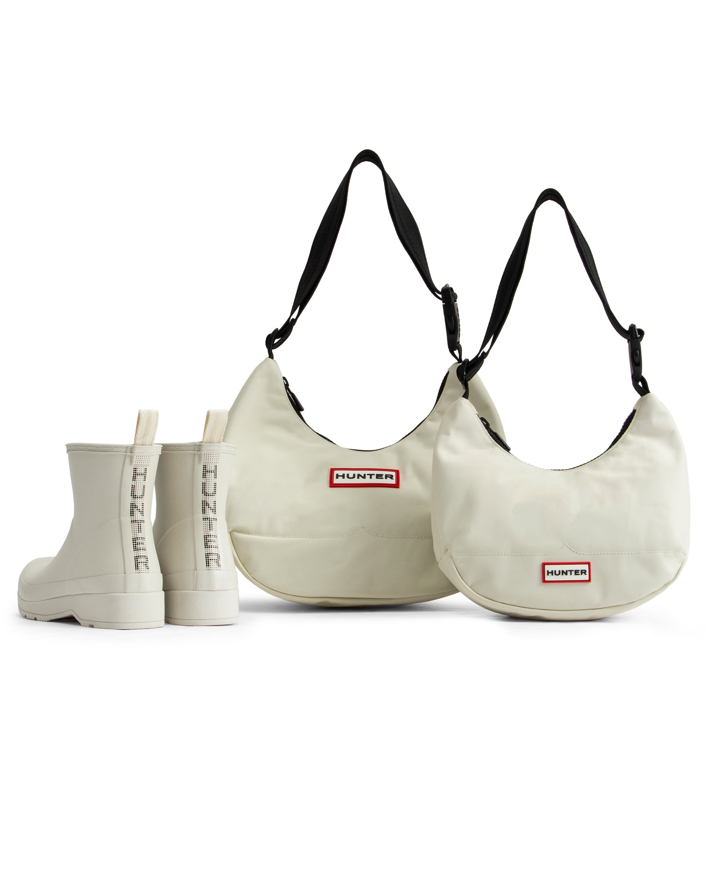 ユニセックス プレイ ショート ハンター ドットプリント バックストラップ ブーツ - ホワイトウィロー