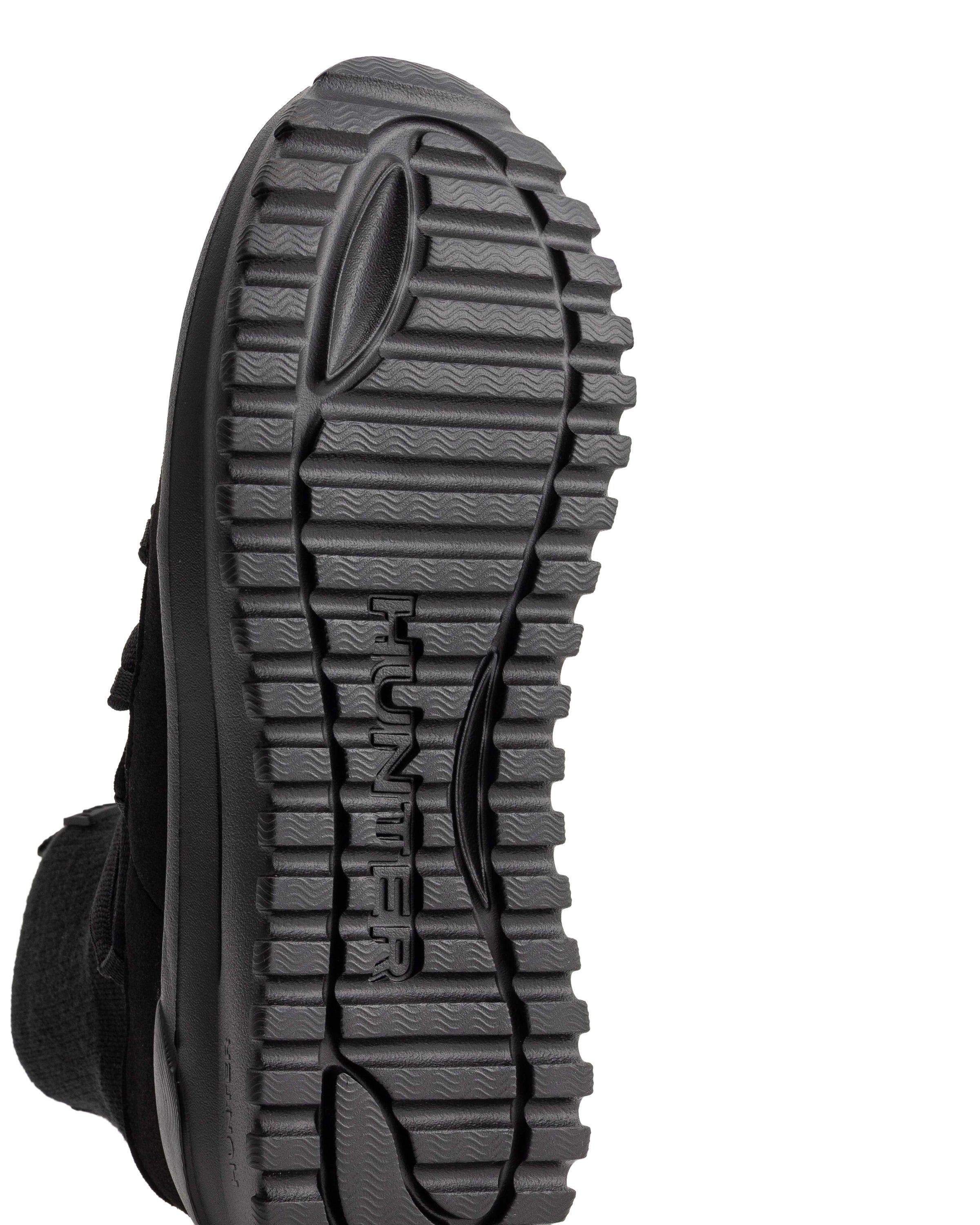 ユニセックス トラベル フロー ビーガン スエード ニット レース ブーツ - ブラック