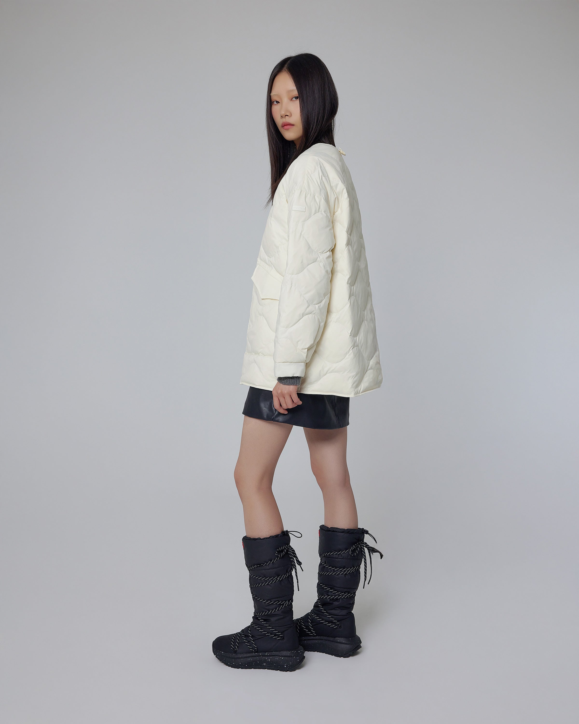 ユニセックス ハンター グリップ トール スノー ブーツ - ブラック