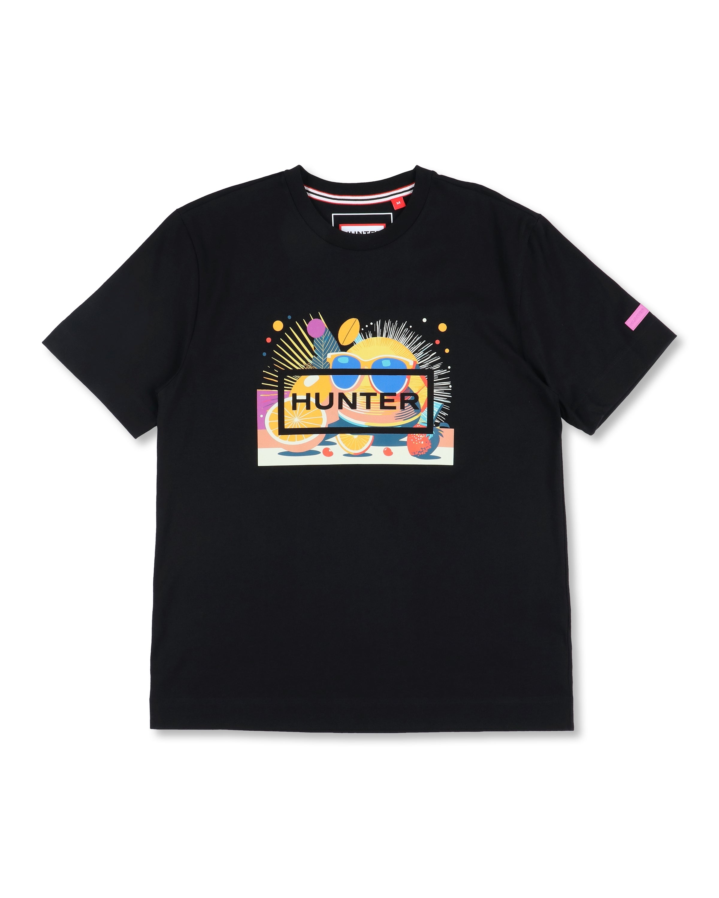 ブラック Tシャツ 背面デザインあり ユニセックス オシレーション プリント ティーシャツ - ブラック