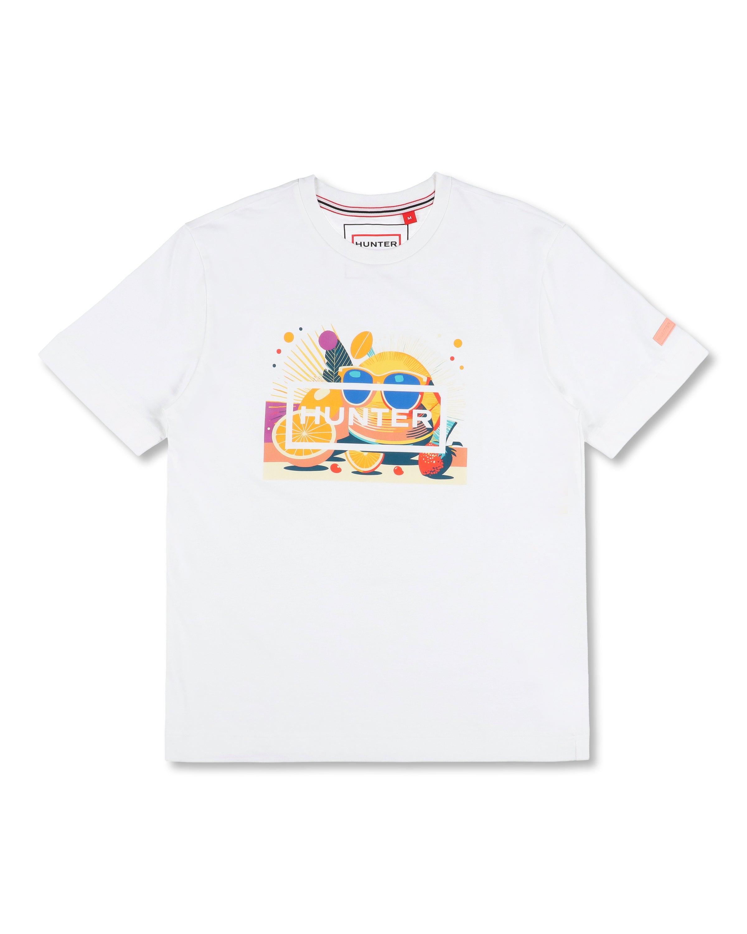プリント Tシャツ ホワイト ユニセックス オシレーション プリント ティーシャツ - ホワイト