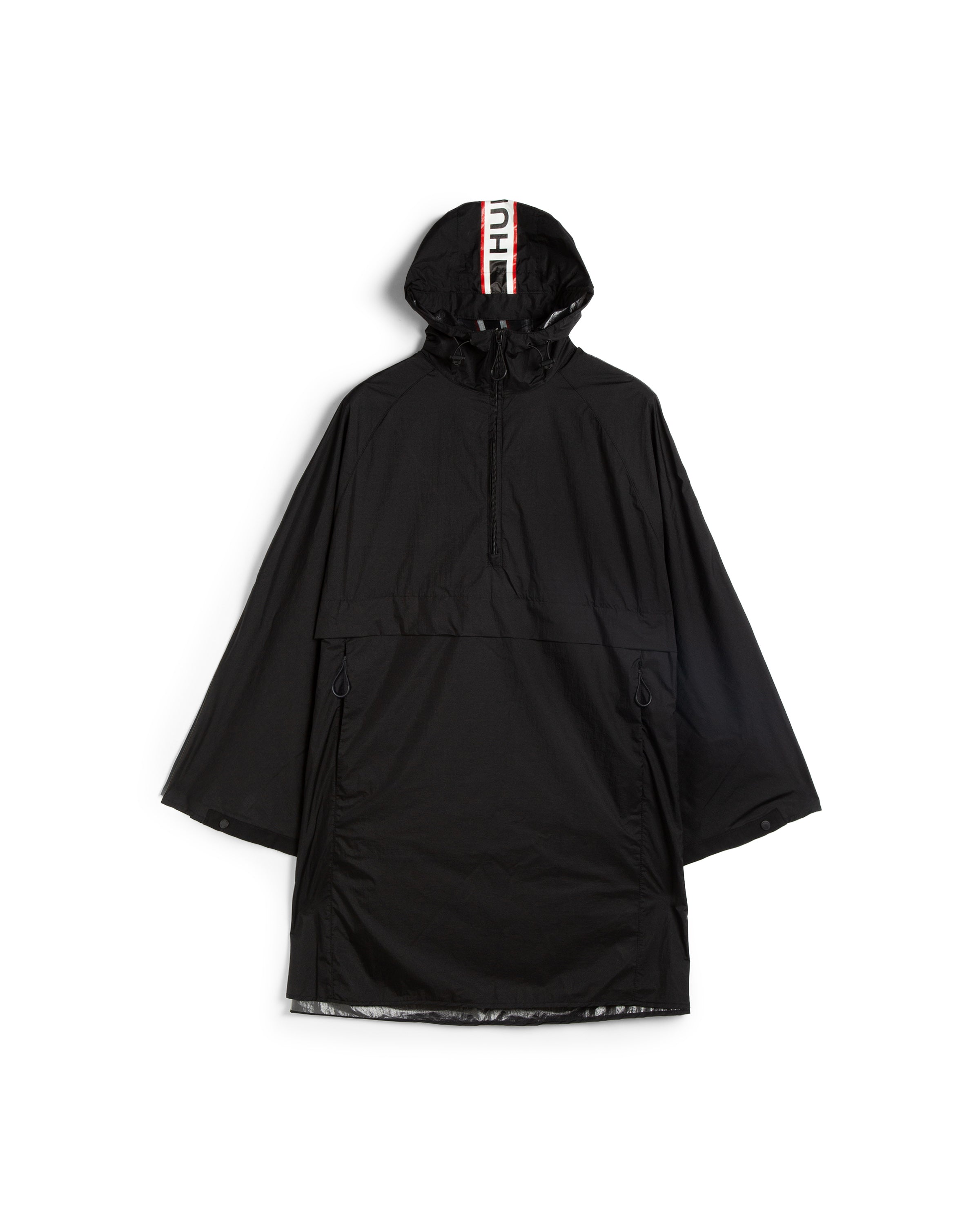 ユニセックストラベル パッカブル ポンチョ - ブラック