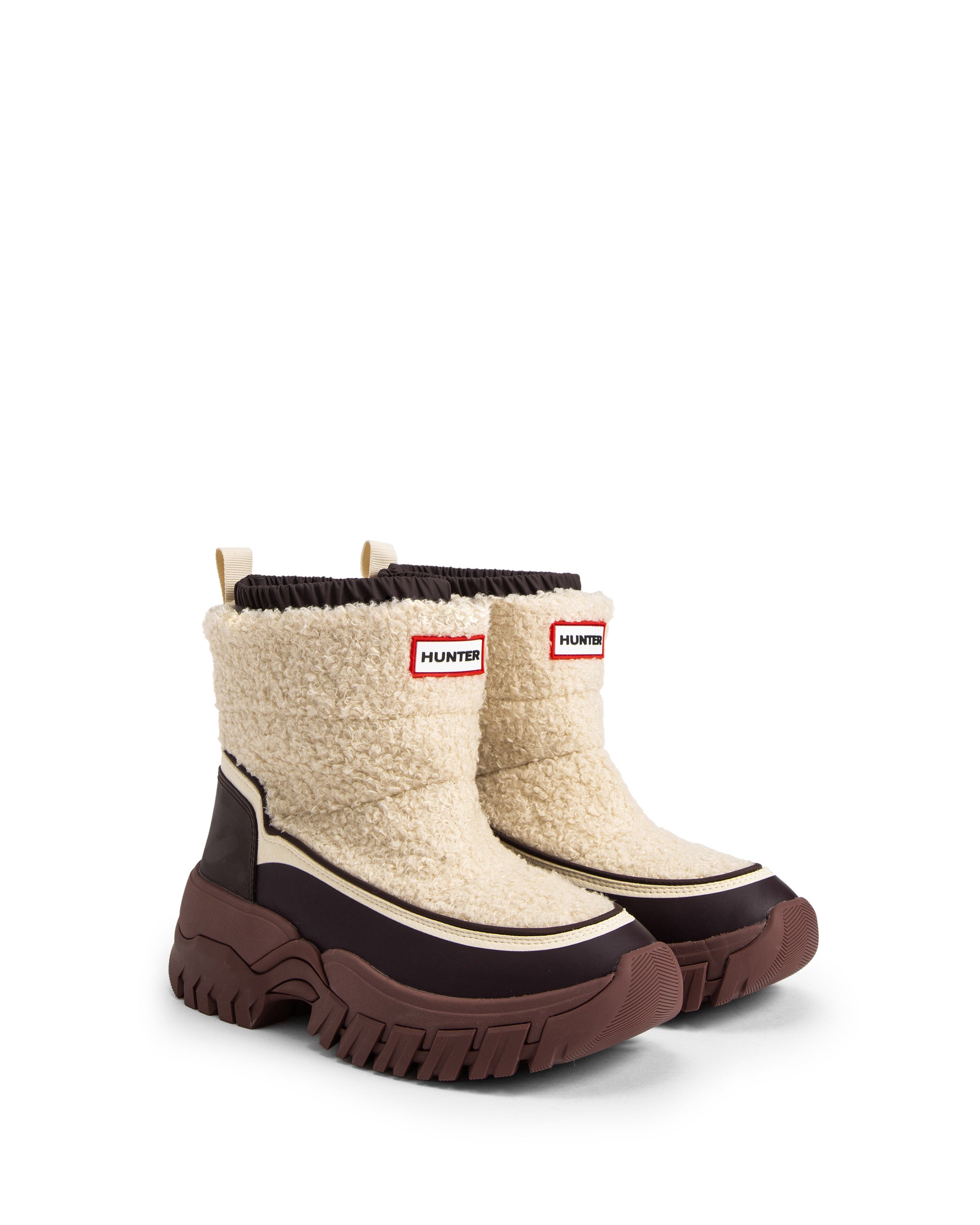 レディース ワンダラー ブークレ ショート スノー ブーツ - キャンバスクリーム/ダークホライズン/ブラウンブラッシュ