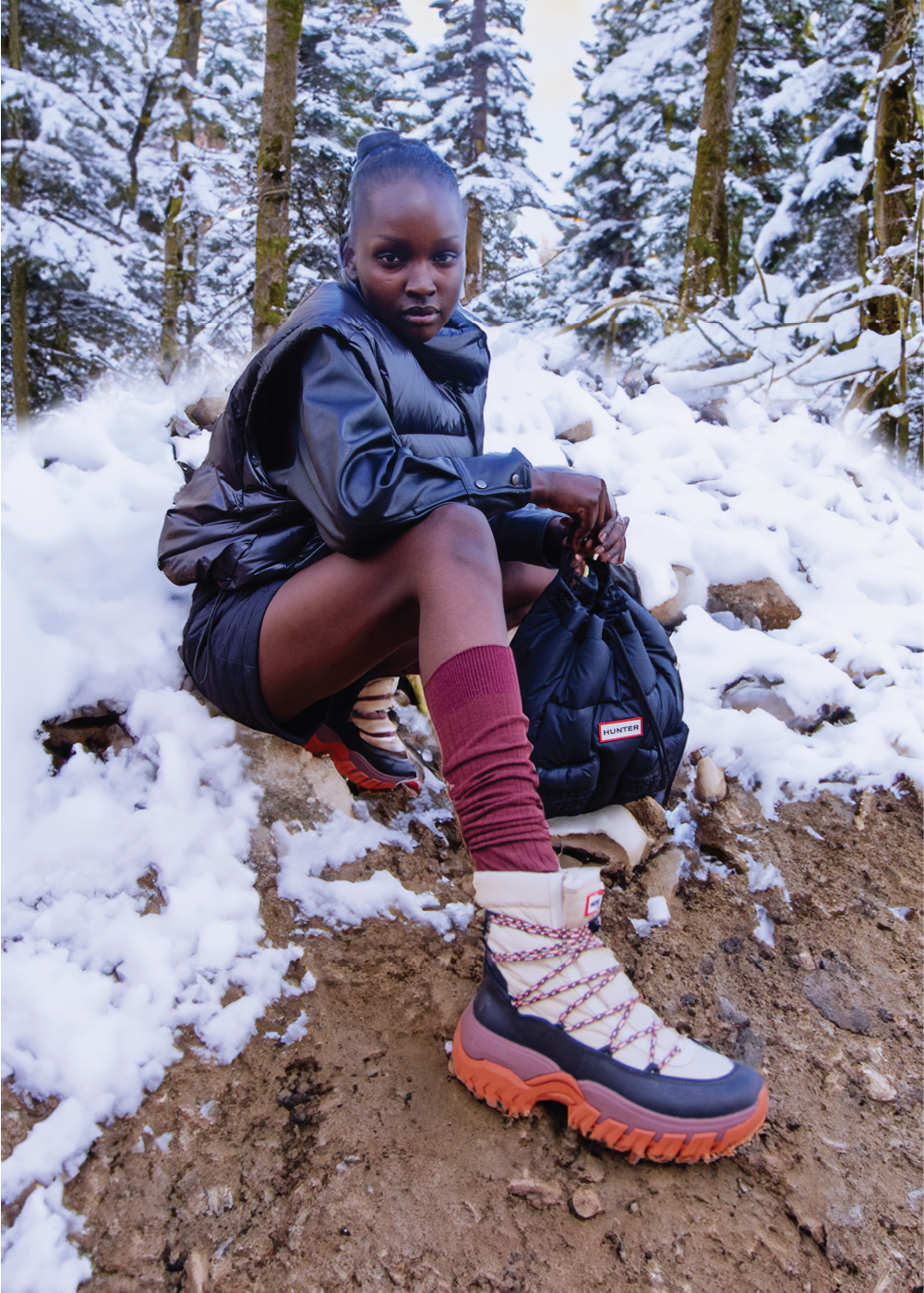 HUNTER 長靴23センチ HUNTER 長靴 レインブーツ ブラック美品 HUNTER