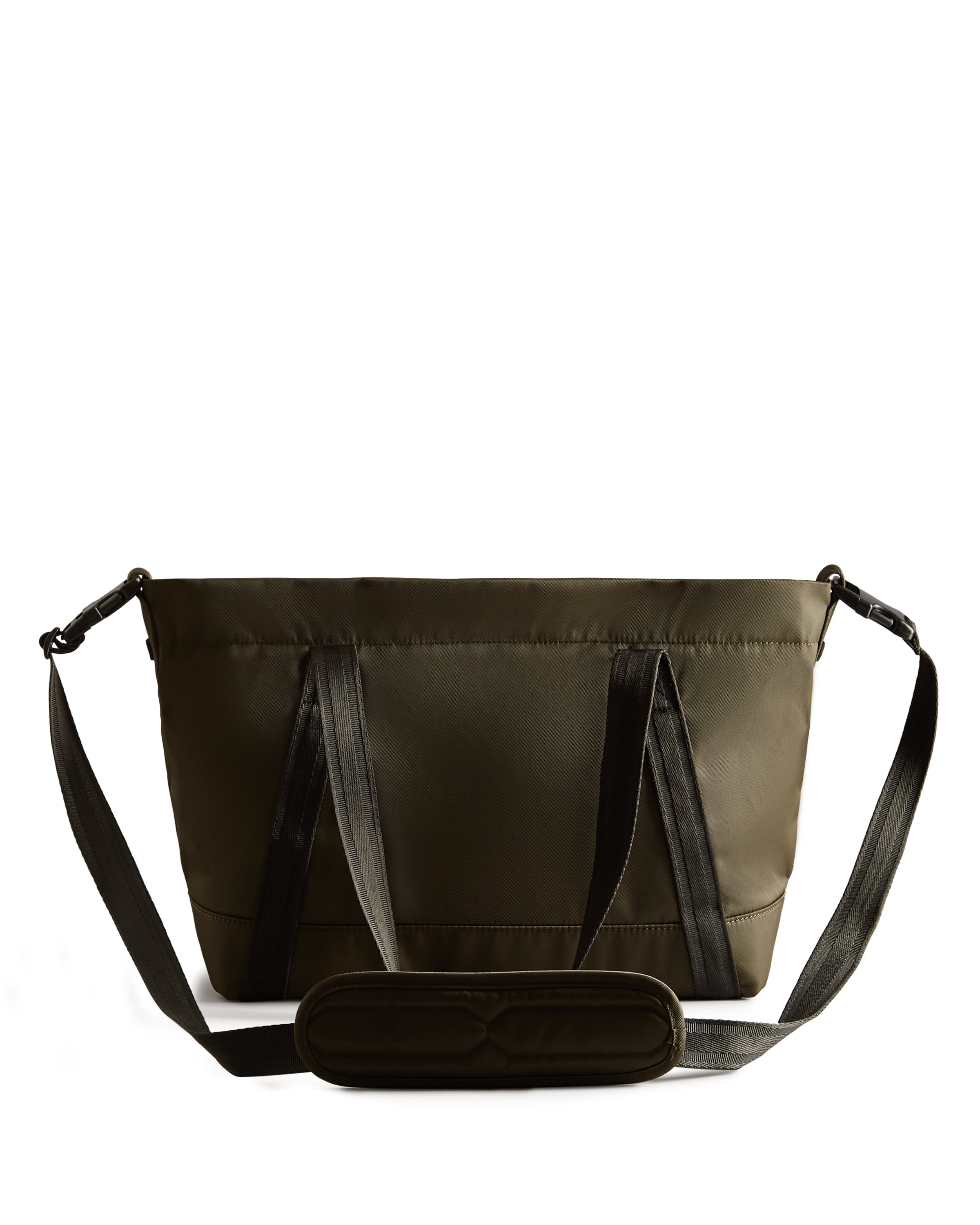 Nylon Medium Top Clip Tote Bag - Dark Olive