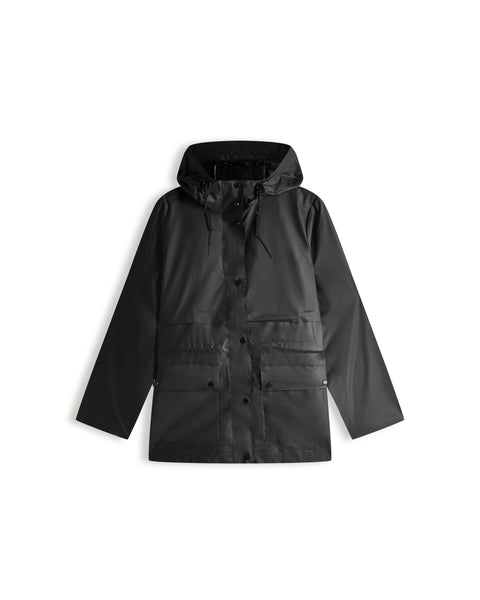 Women s Play Transparent Vinyl Waterproof Jacket Hunter Black
