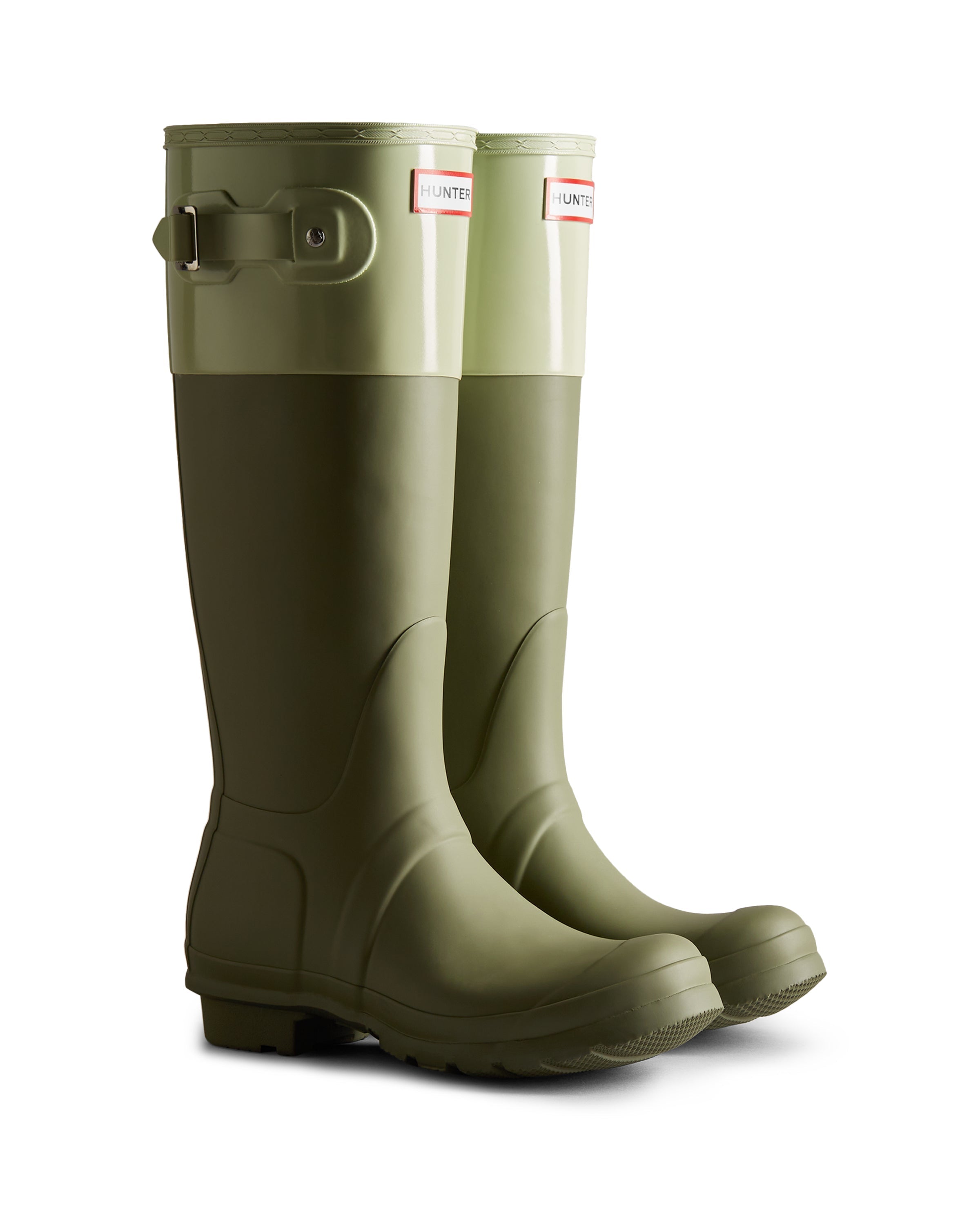 Women s Color Block Tall Rain Boots Raikin Green Muffled Green
