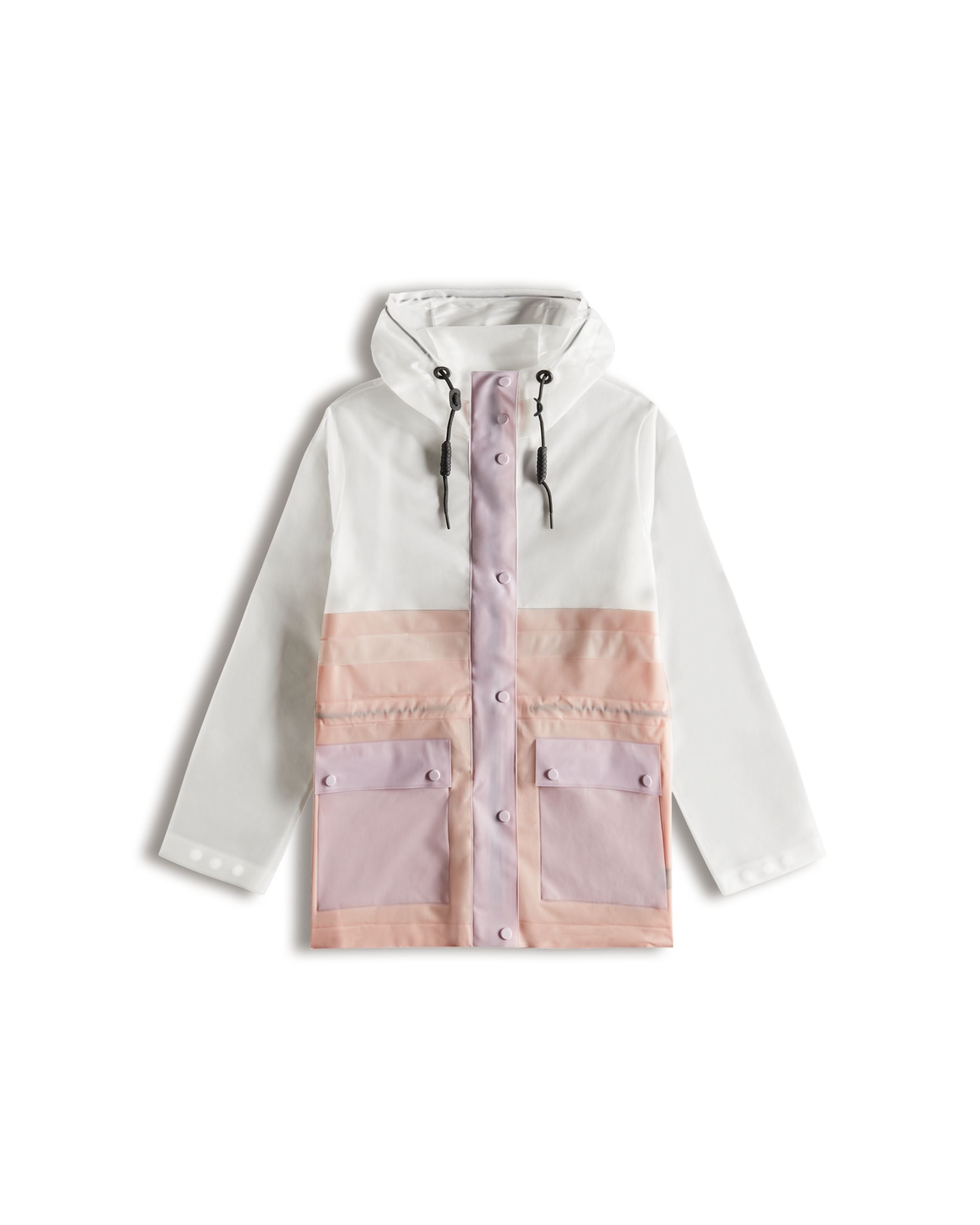 Women s Play Transparent Vinyl Waterproof Jacket Faded Rose Tempered