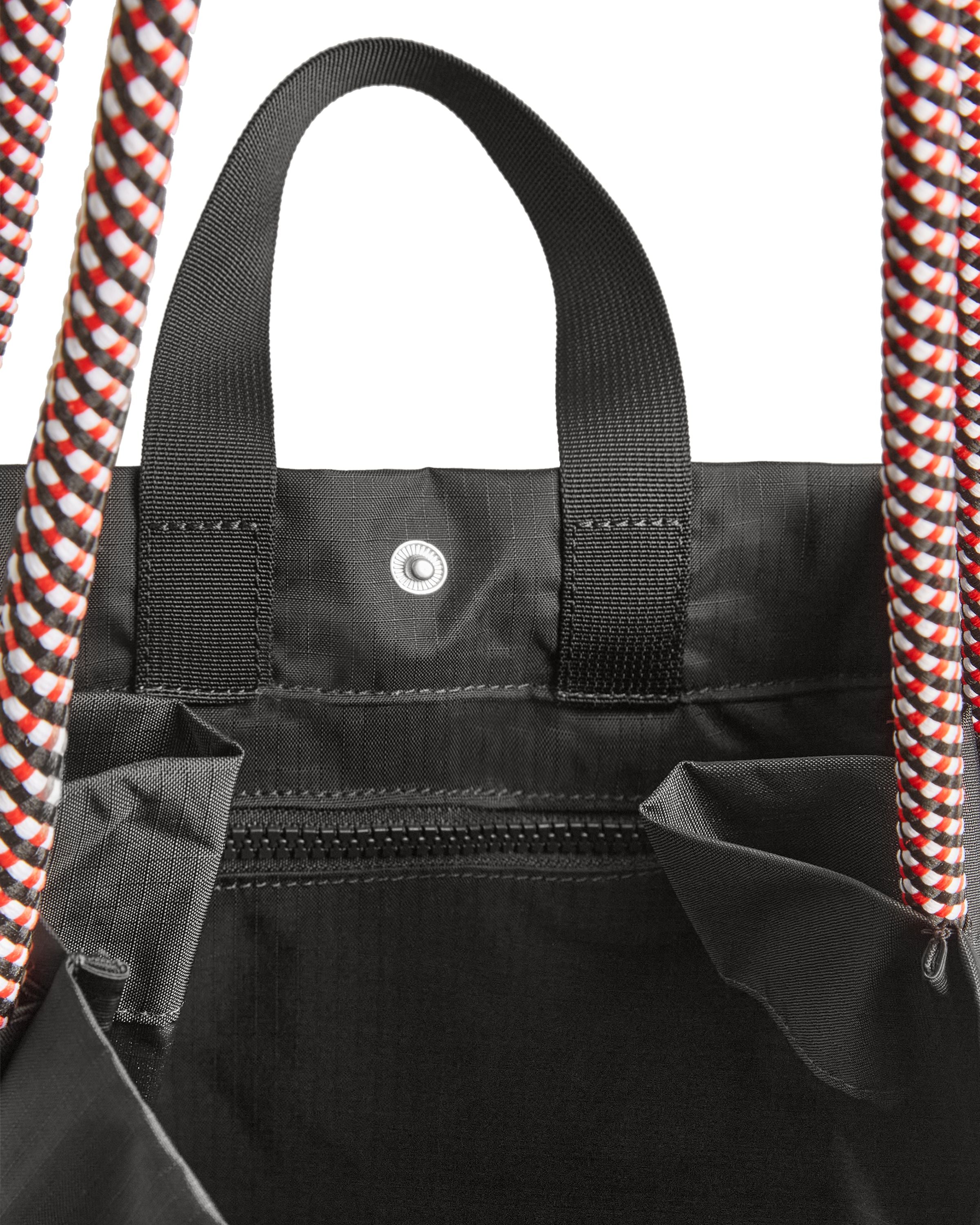 Travel Ripstop Recycled Nylon Tote Bag - Black/Red Box Logo