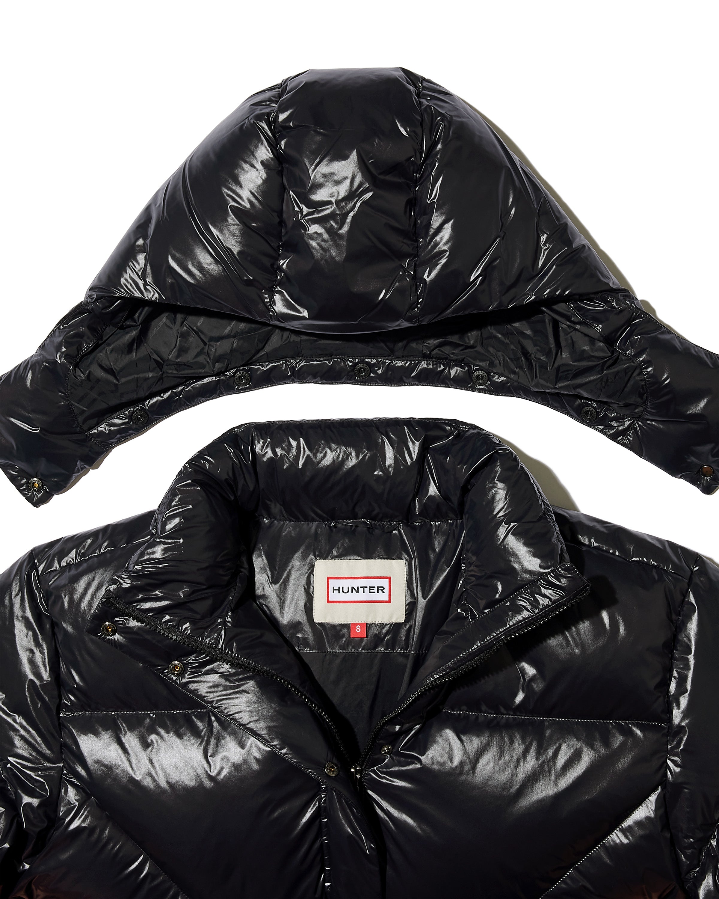 【美品】HUNTER ダウン　ブラック レディース イントレピッド ミドル ダウン ジャケット - ブラック