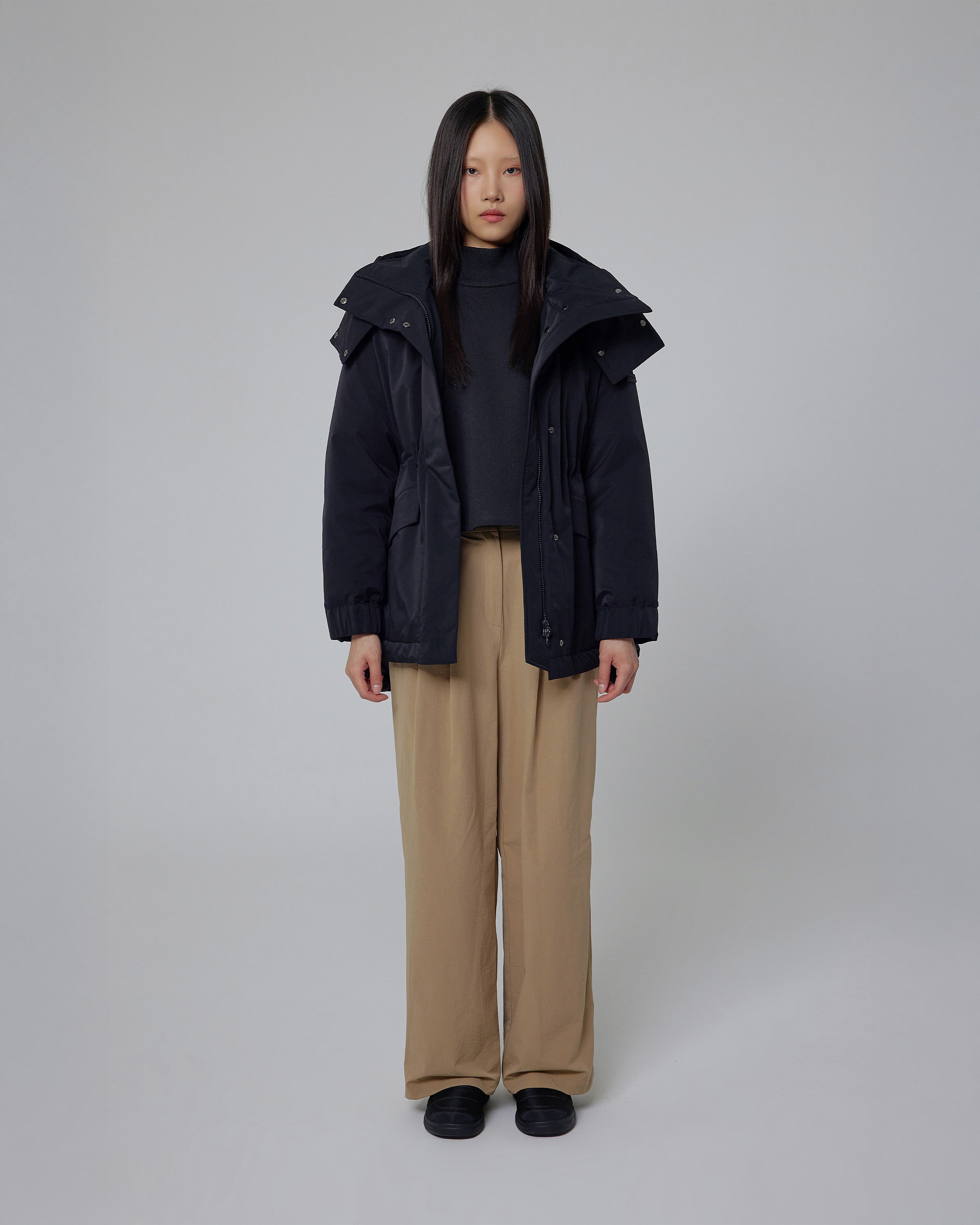 レディース グロウ フーディ ダウン ジャケット - ブラック