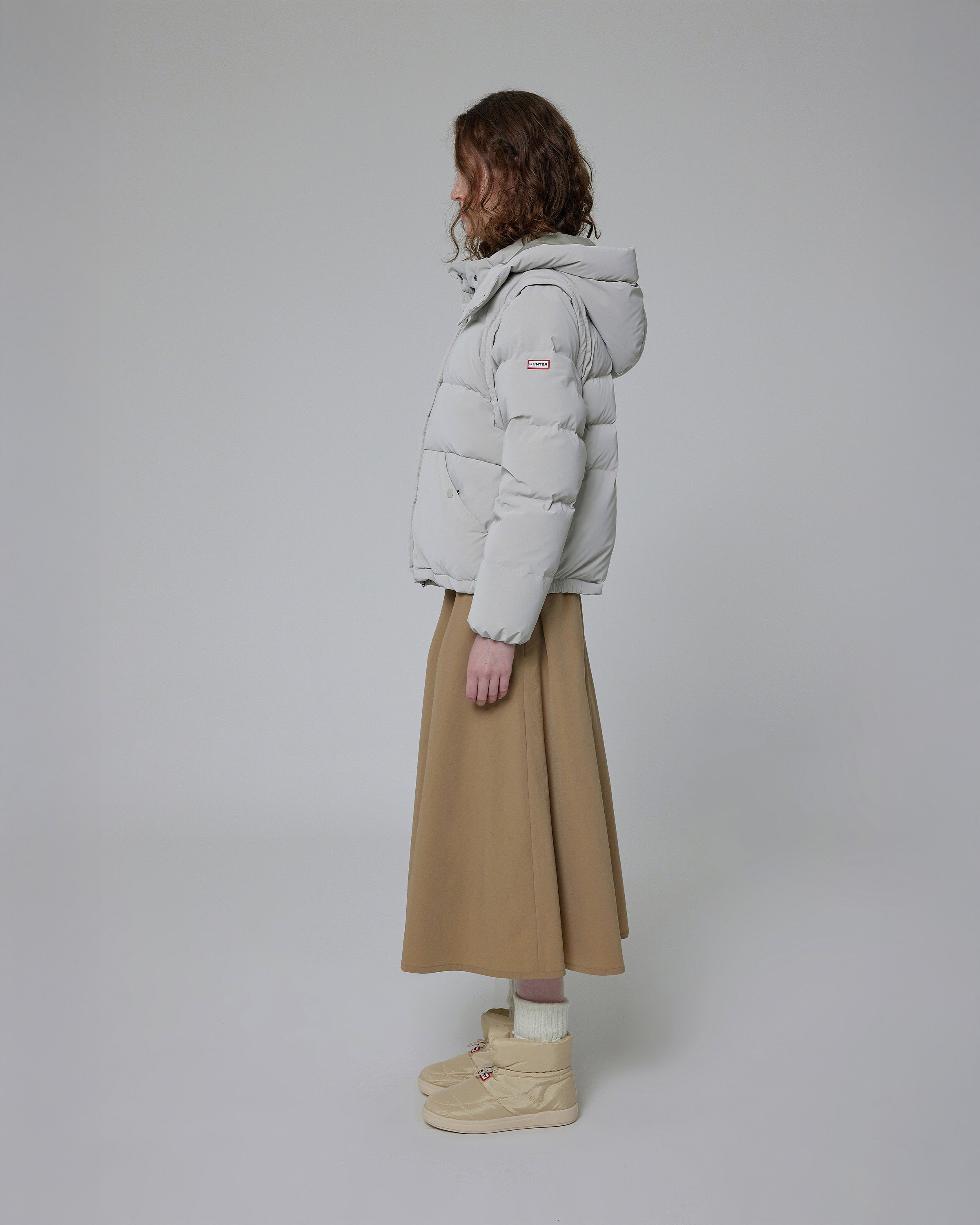 レディース グロウ 2イン1 ダウン ジャケット - グレー