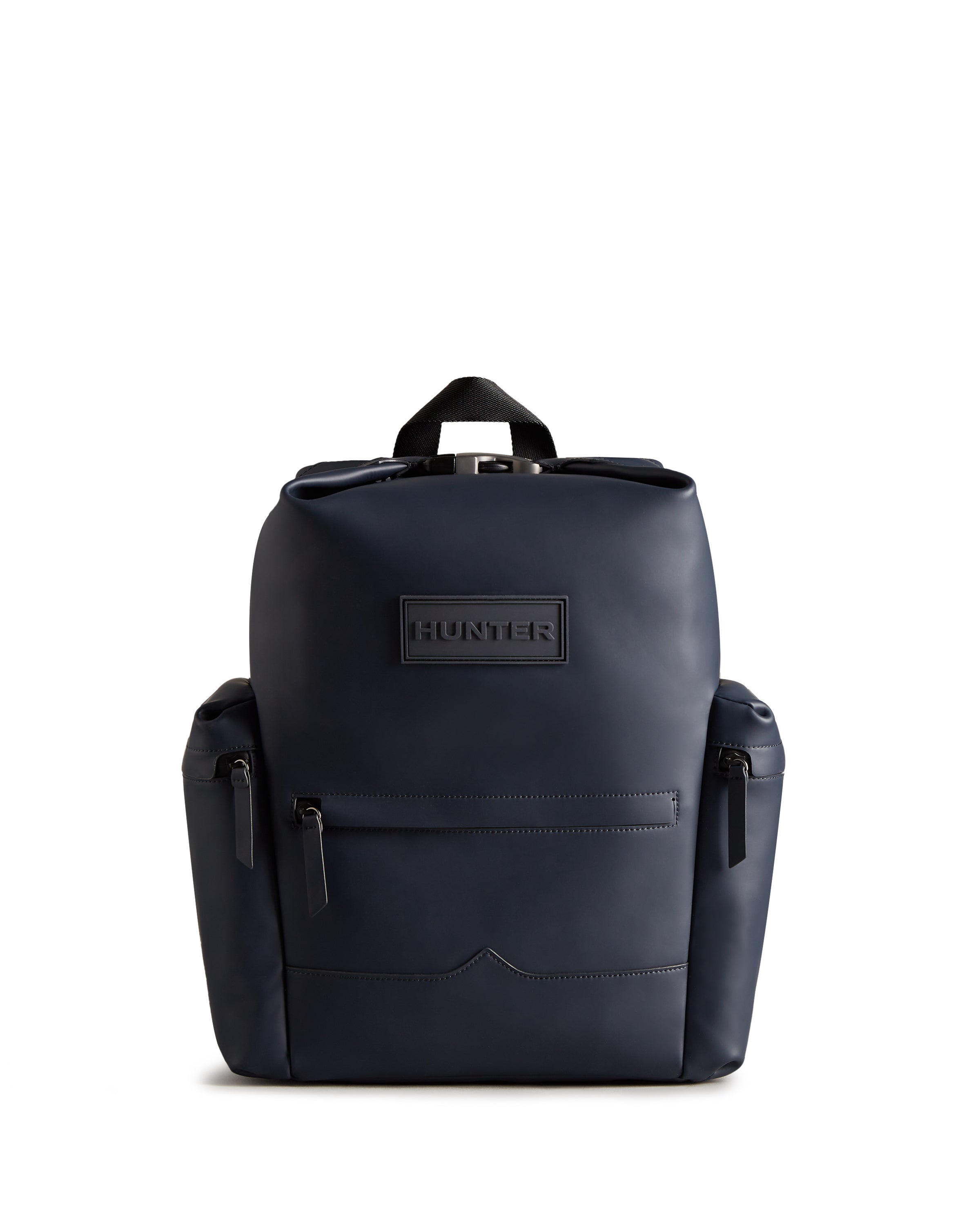 Original Large Top Clip Backpack - Rubber Leather - Navy