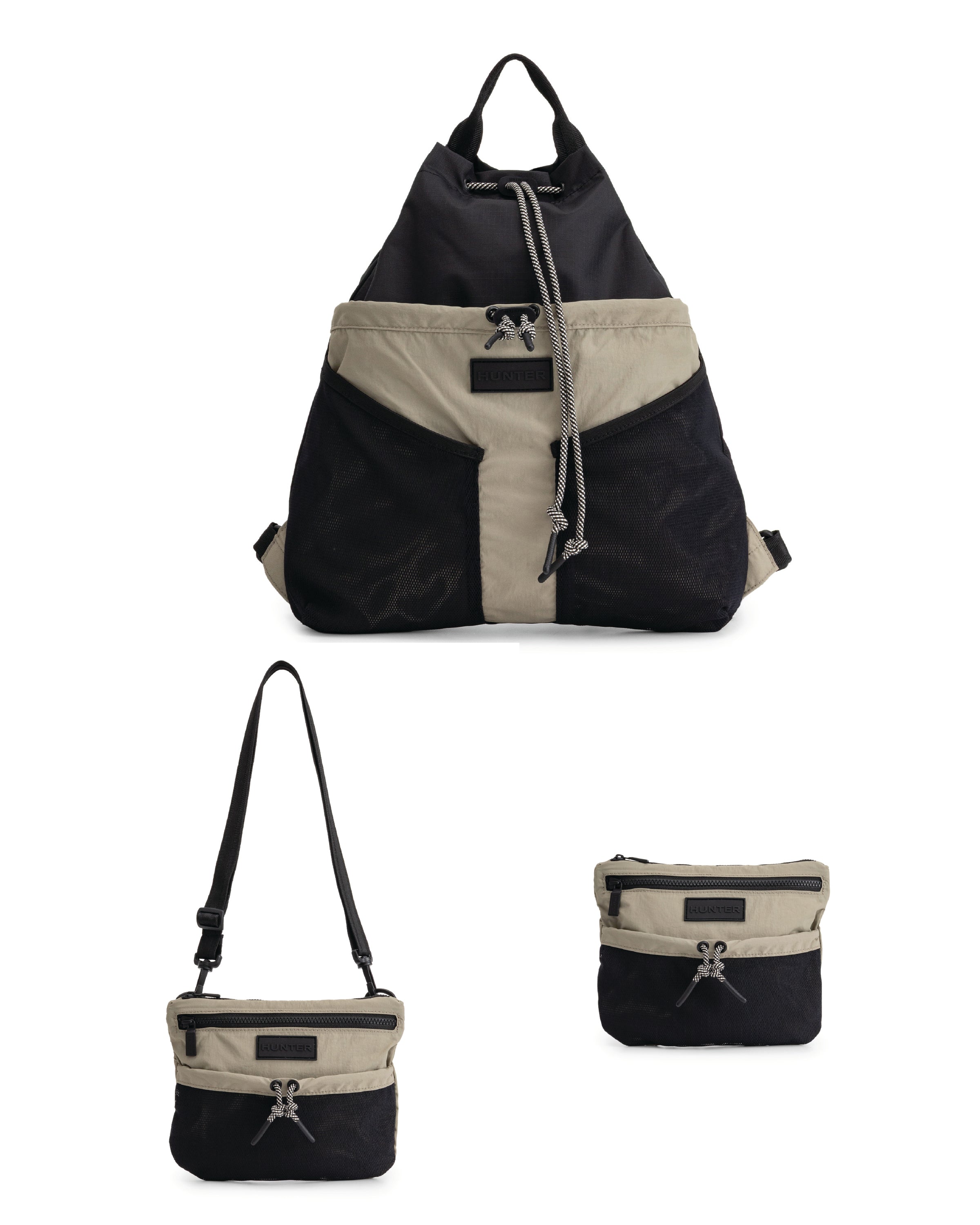 トラベル マルチファンクション パッカブル バックパック - ブラック / エナジークレイ