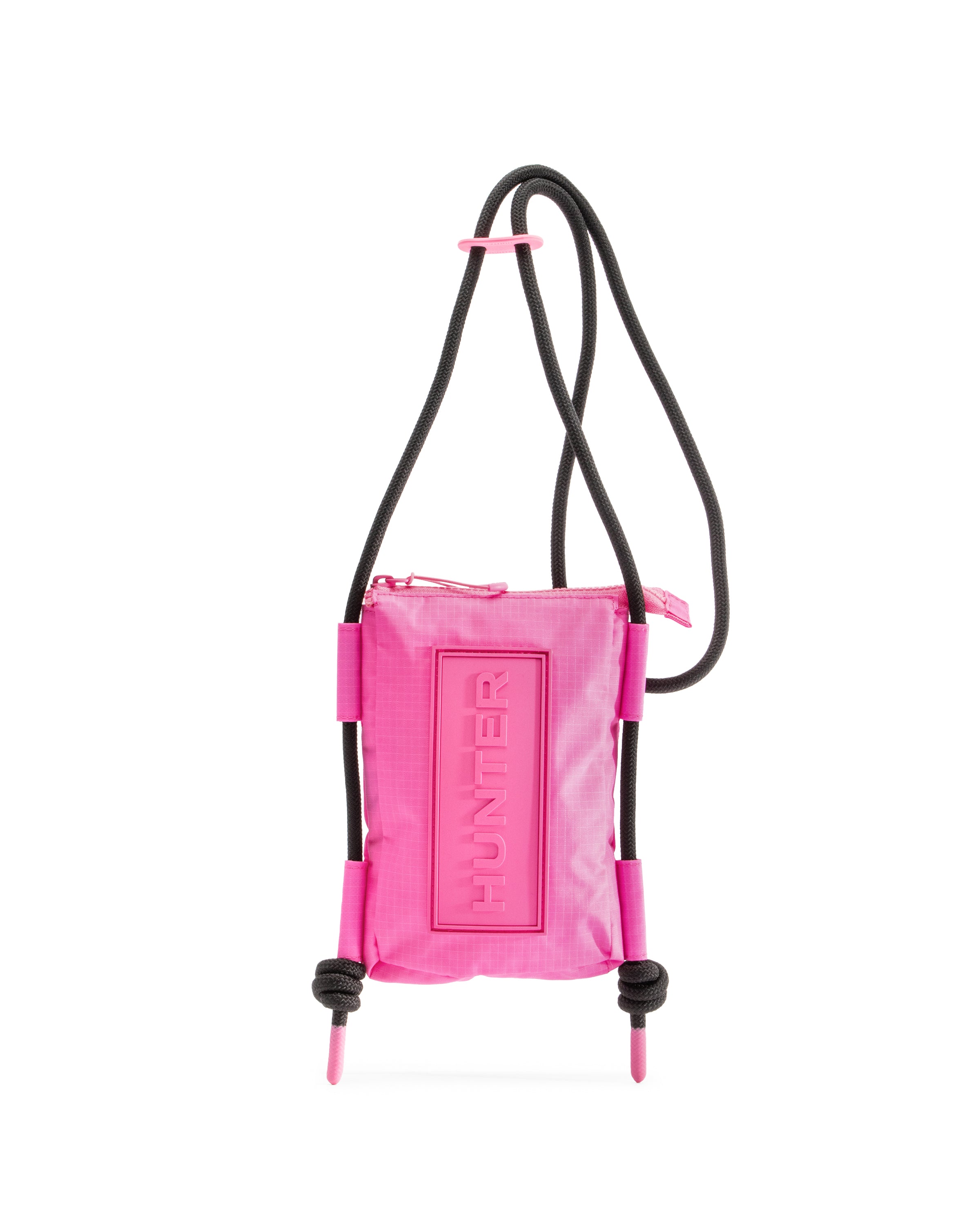 Travel Ripstop Recycled Nylon Phone Pouch - Highlighter Pink