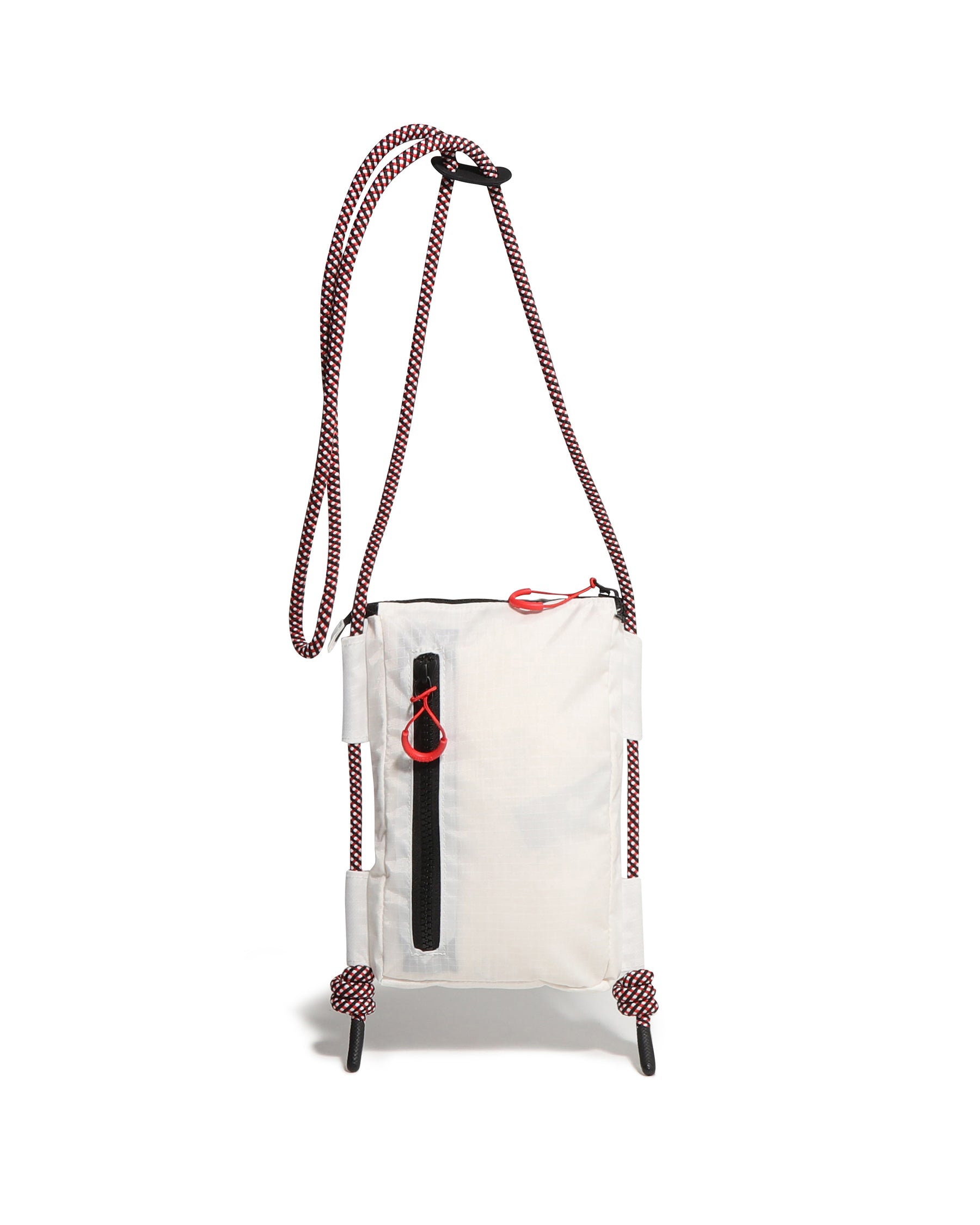 トラベル リップストップ リサイクル ナイロン フォンポーチ ホワイト/レッド ボックス ロゴ