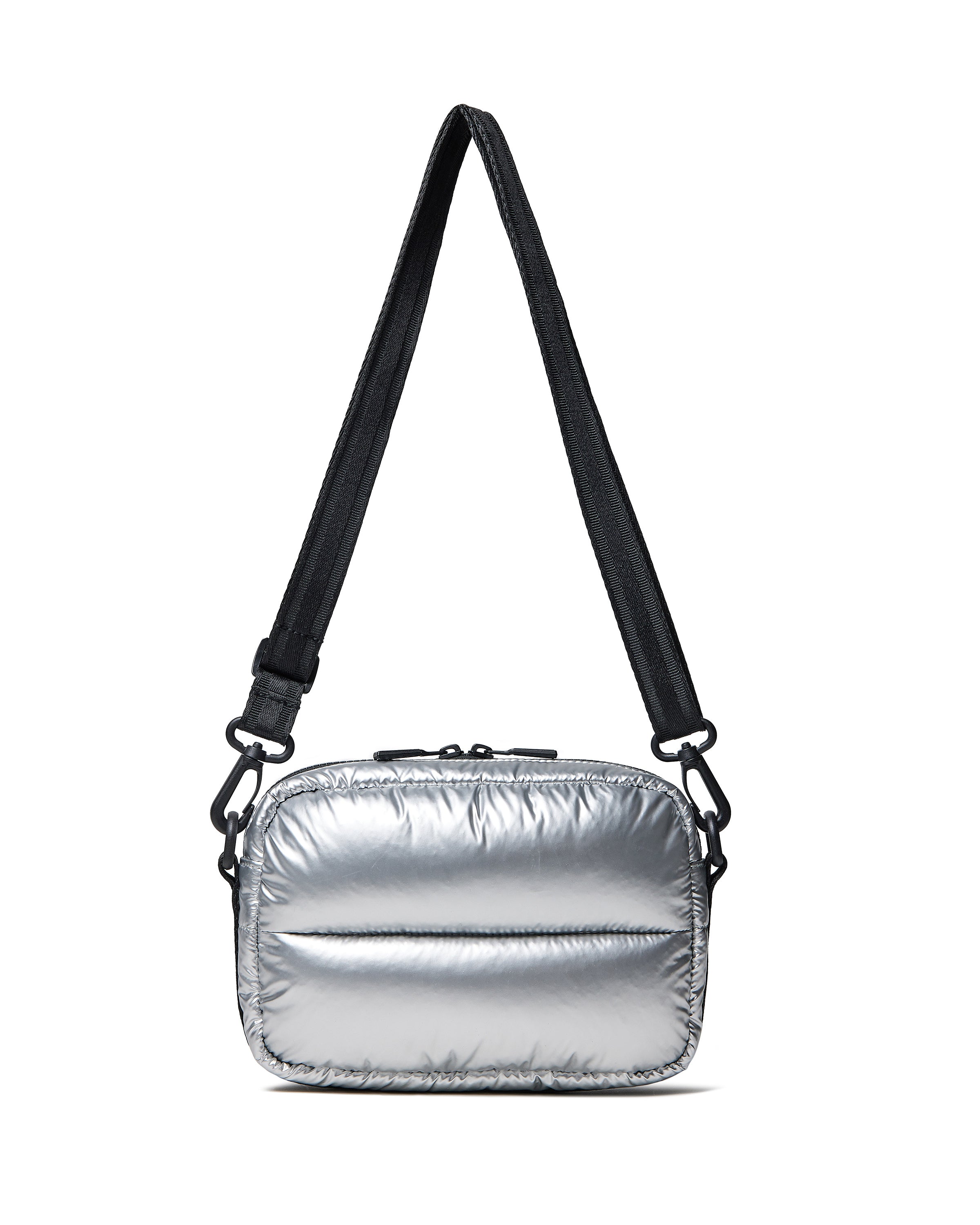 イントレピッド エクストラ パフド クロスボディ - シルバー ホイル