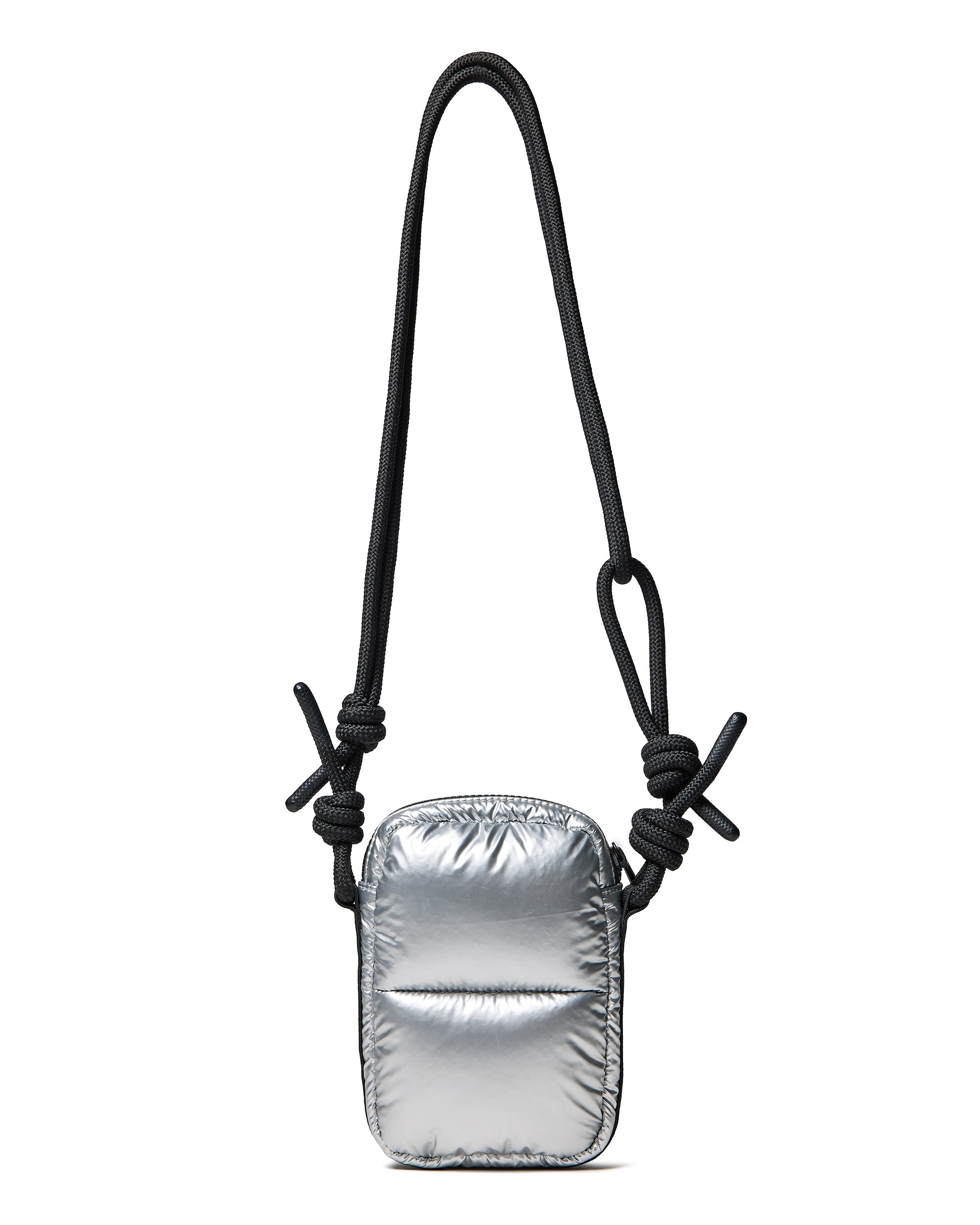 イントレピッド エクストラ パフド フォンポーチ - シルバー ホイル