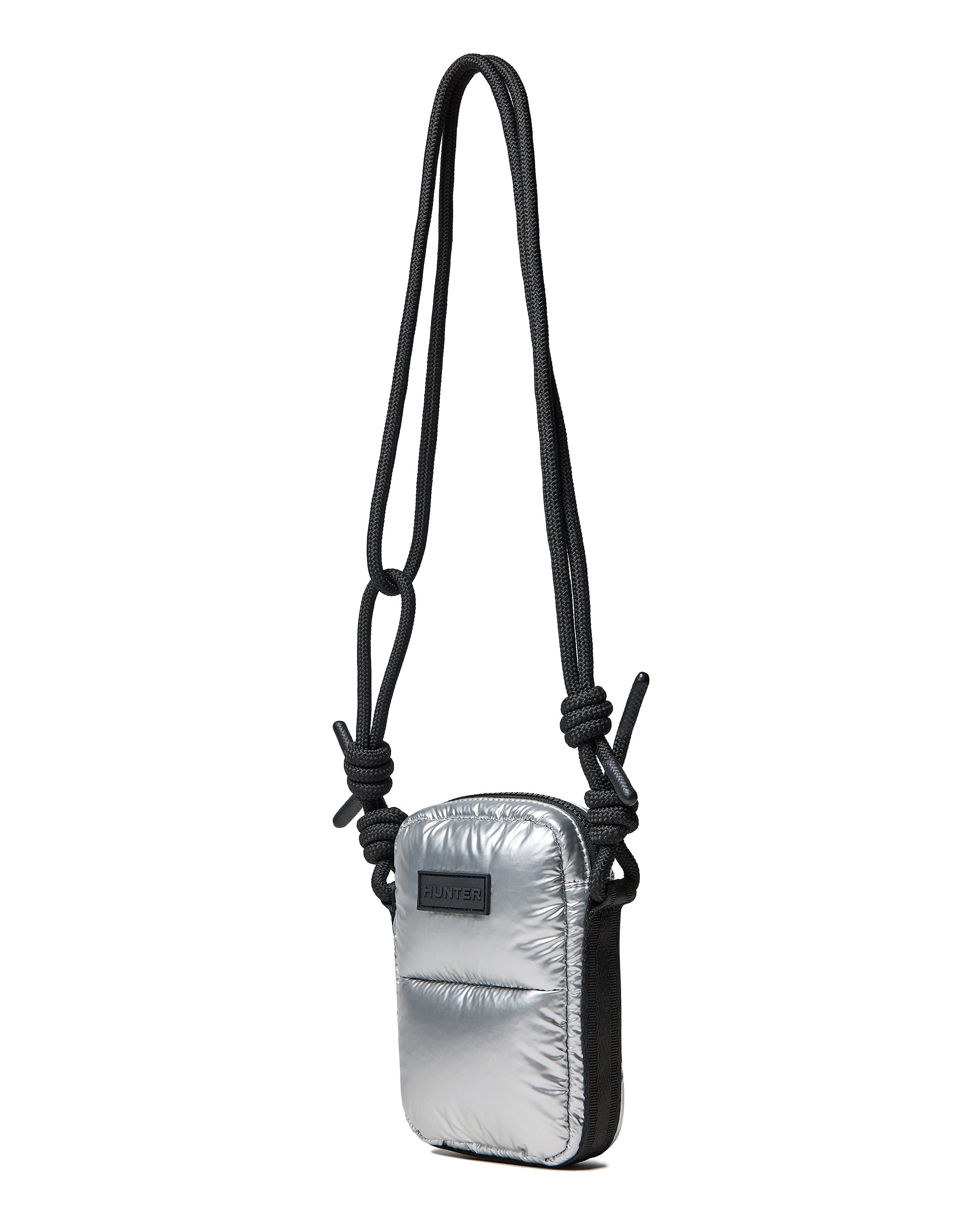 イントレピッド エクストラ パフド フォンポーチ - シルバー ホイル