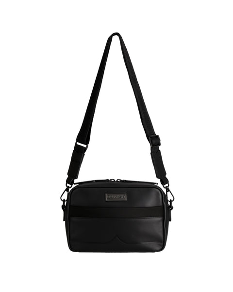 レザー ネオプレン クロスボディ - ブラック