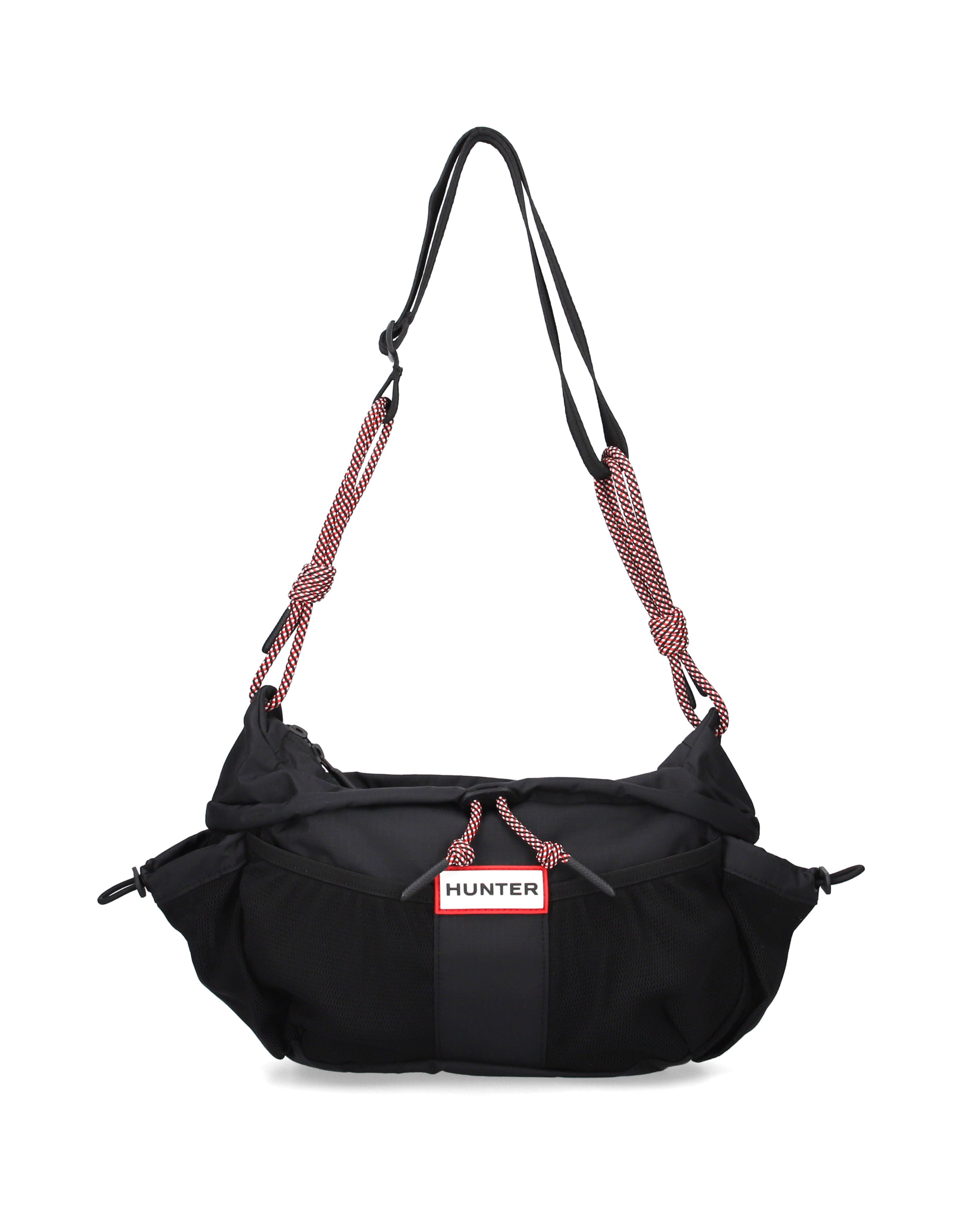 トラベル クロスボディ - ブラック / レッドボックスロゴ