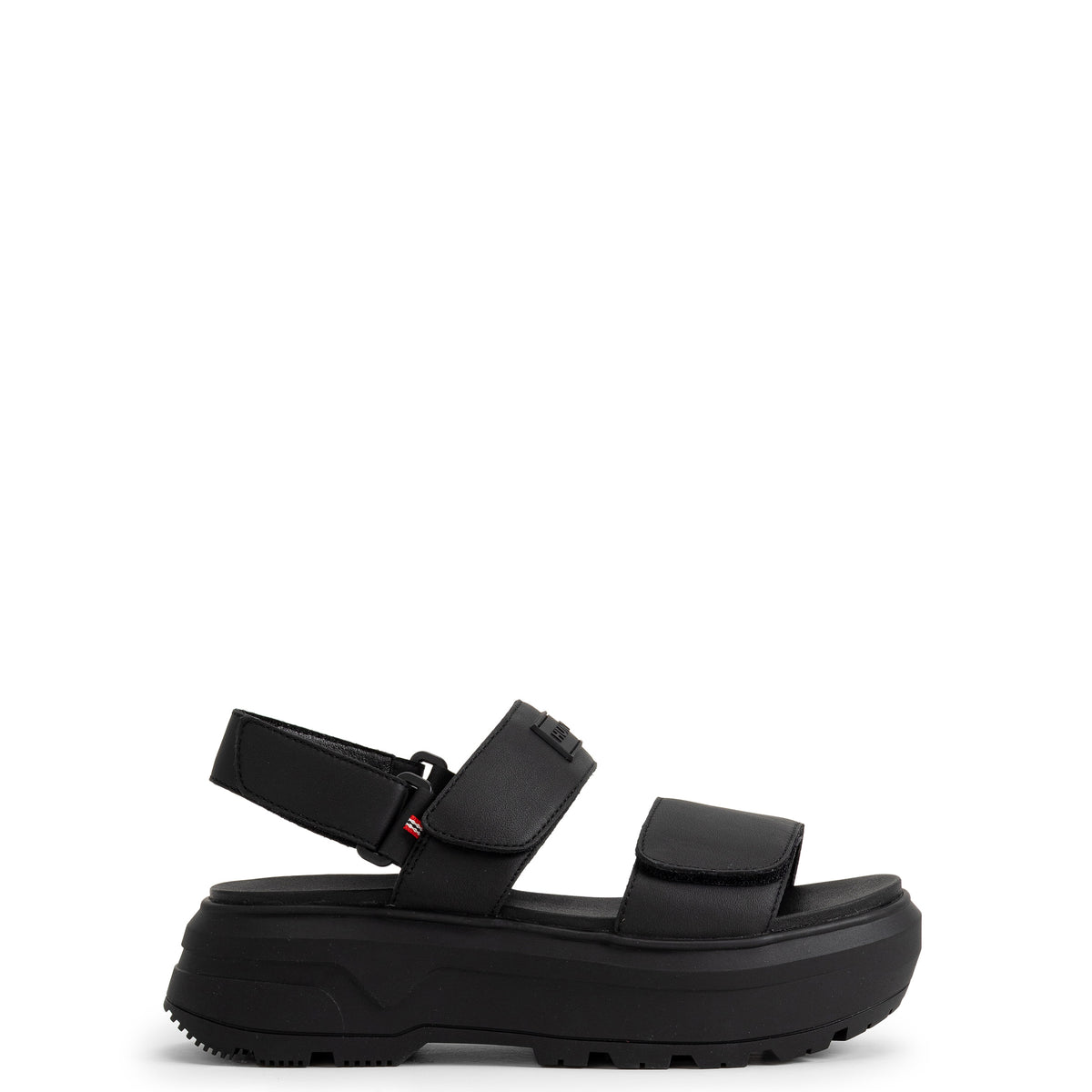 ユニセックス シティ リベル レザー ヒール ストラップ サンダル