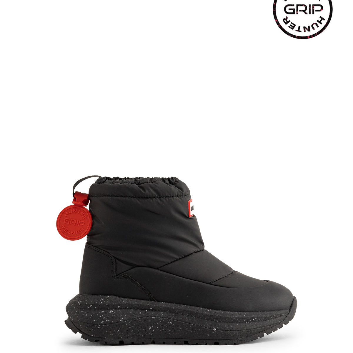 ユニセックス ハンター グリップ ショート スノー ブーツ - ブラック
