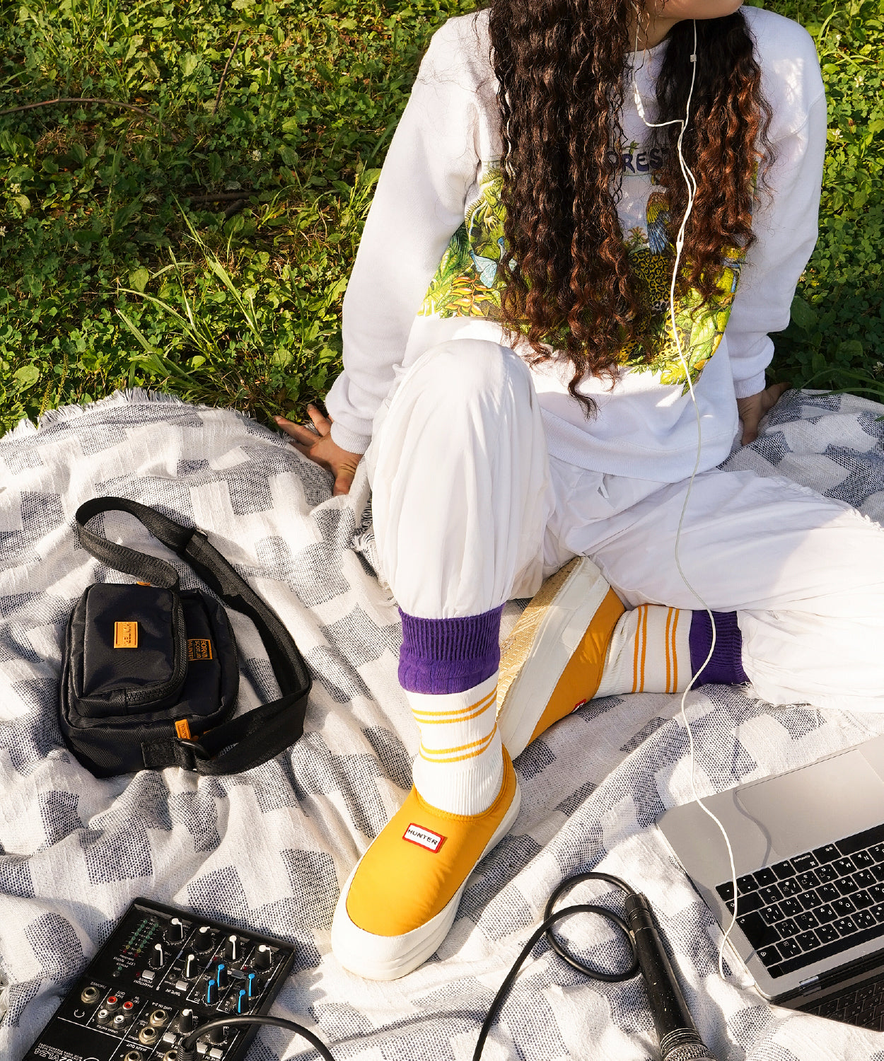 ユニセックス イン/アウト ハンター ニッテッド ソック スリッパ