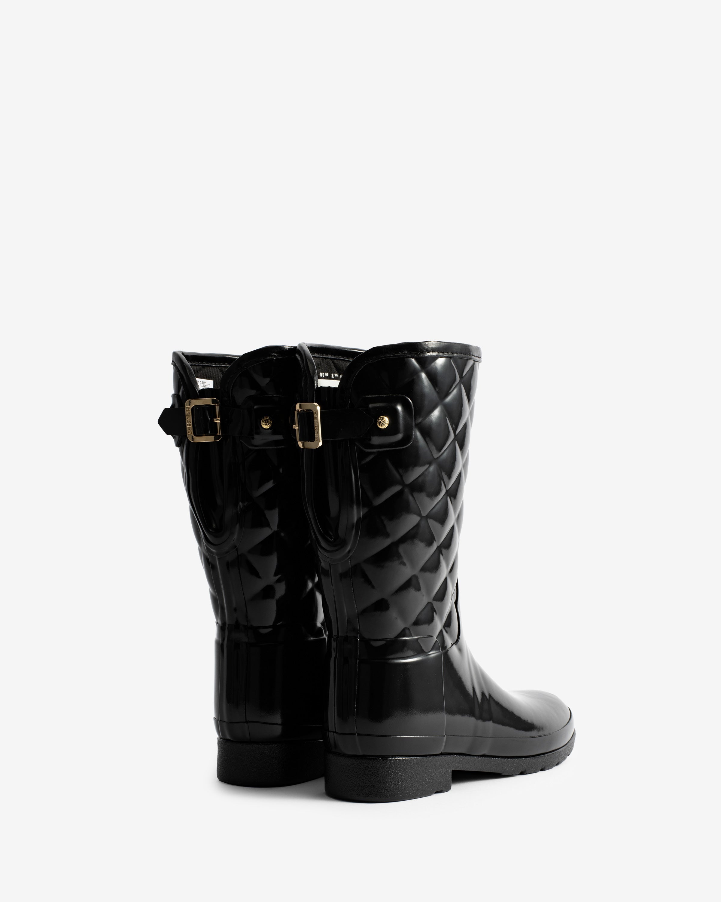 レディース リファインド キルテッド グロス ショート - ブラック