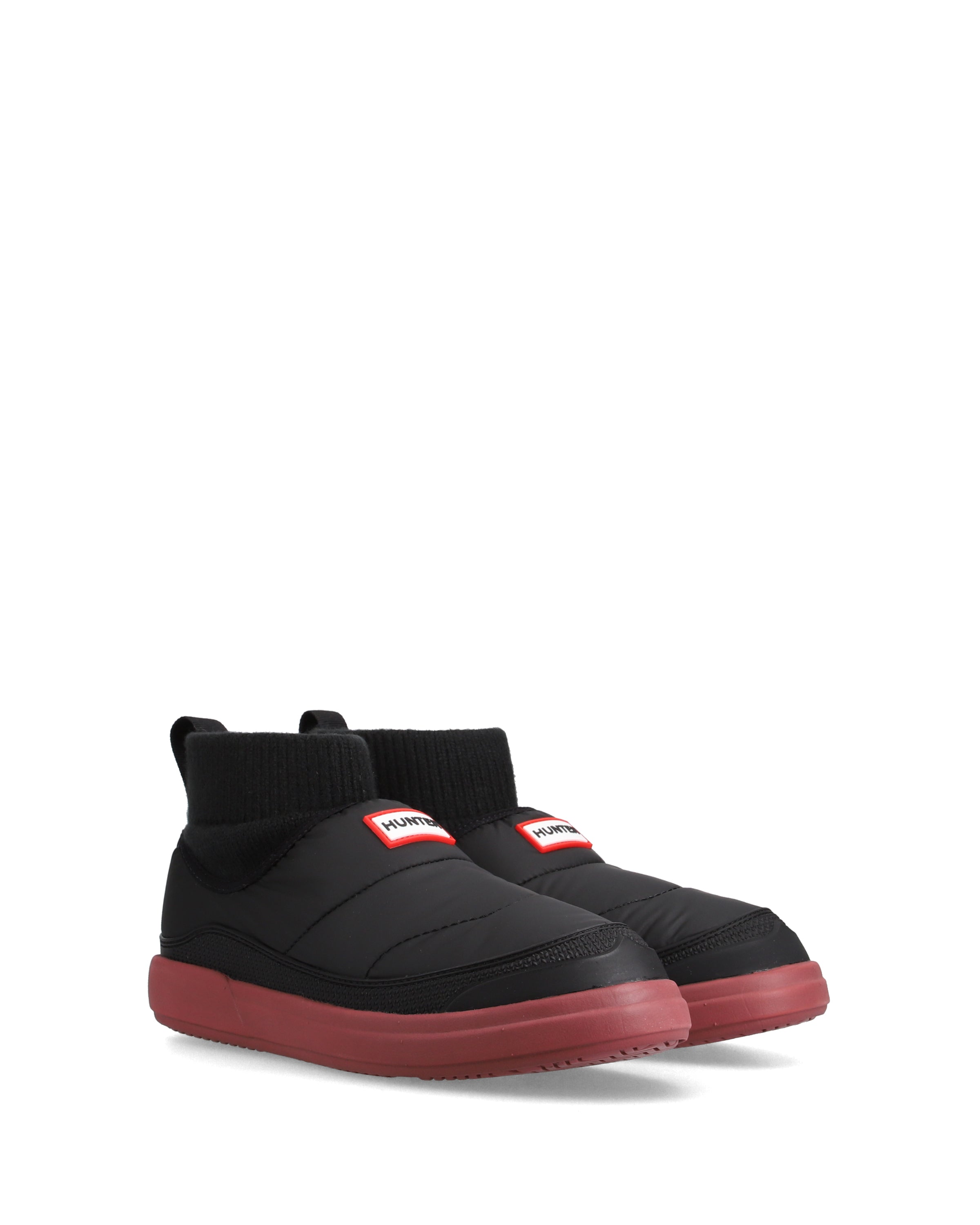 11/3まで⭐︎未使用HUNTER インアウトパファーニッテッドカフブーツ24cm レディース イン/アウト パファー ニッテッド カフ ブーツ - ブラック