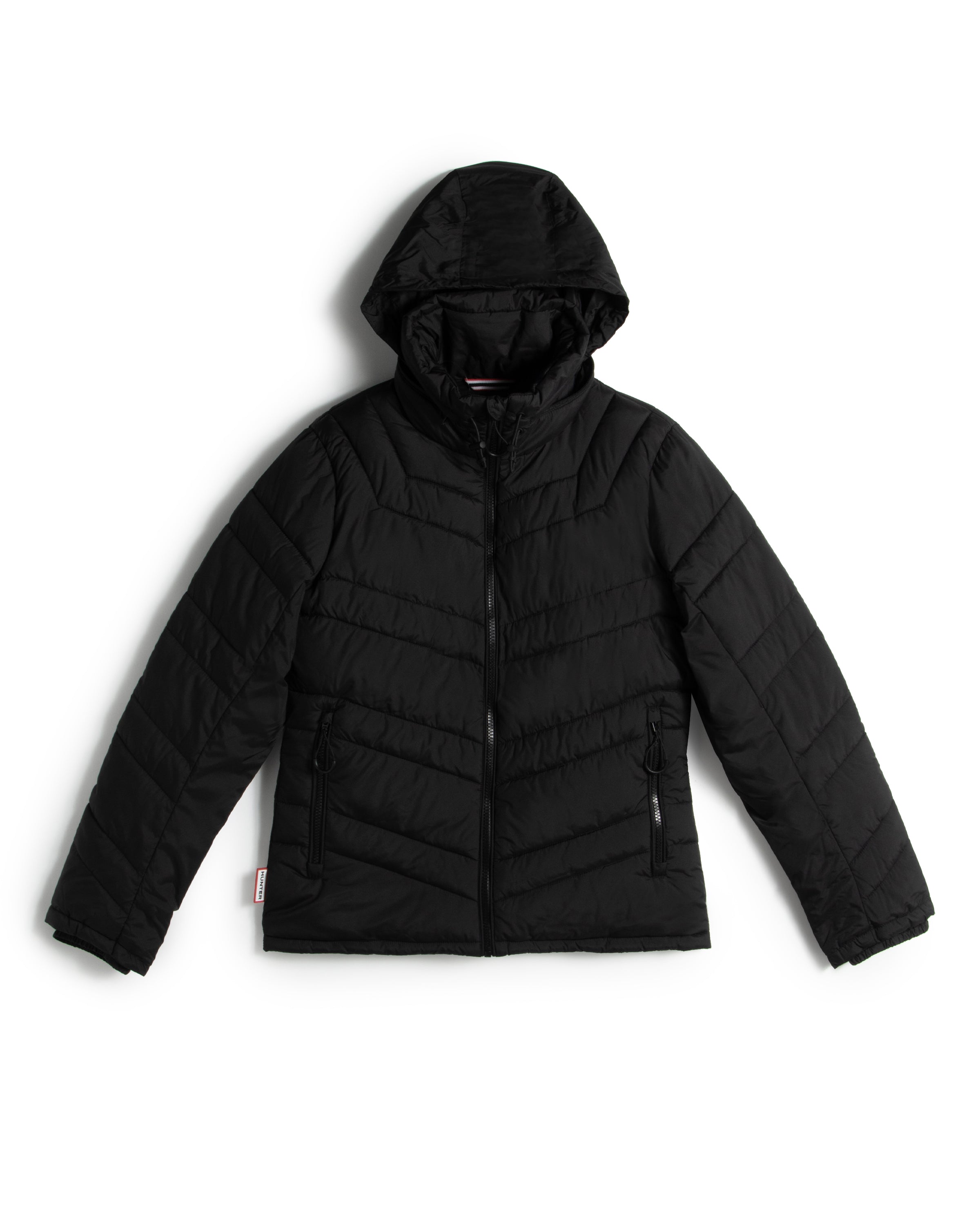 Black packable puffer jacket best sale